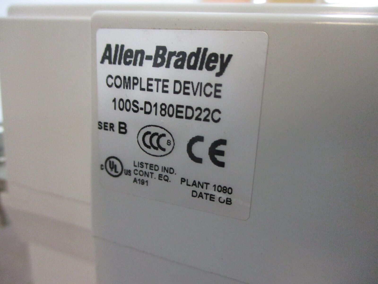 Allen-Bradley Safety Contactor 100S-D180ED22C Ser. B 110-130V Coil 180A 600V