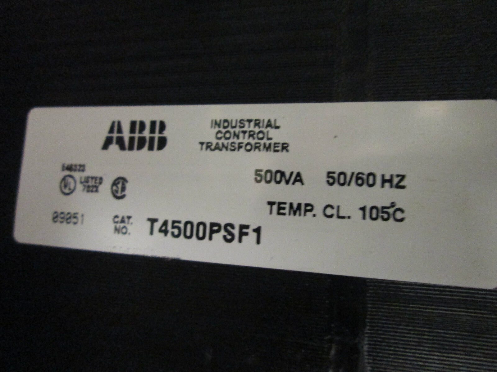 ABB Industrial Control Transformer T4500PSF1 500VA 50/60Hz Used