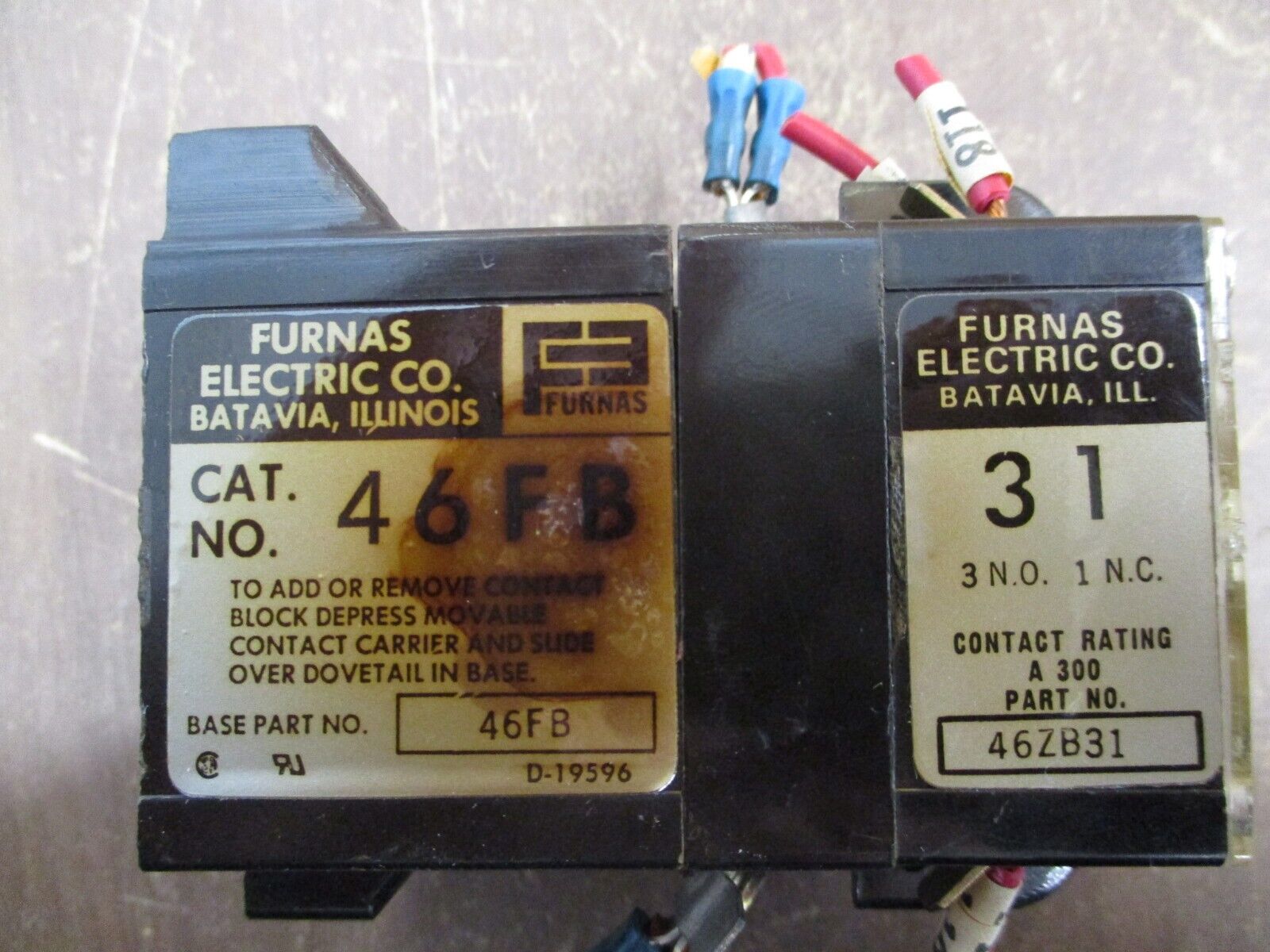 Furnas Contactor 46FB 46ZB31 110-120V Coil Used