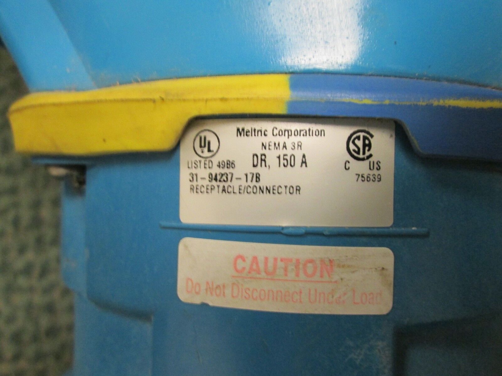 Meltric  Receptacle w/ Base  31-94237-17B  150A   Nema 3R  Used