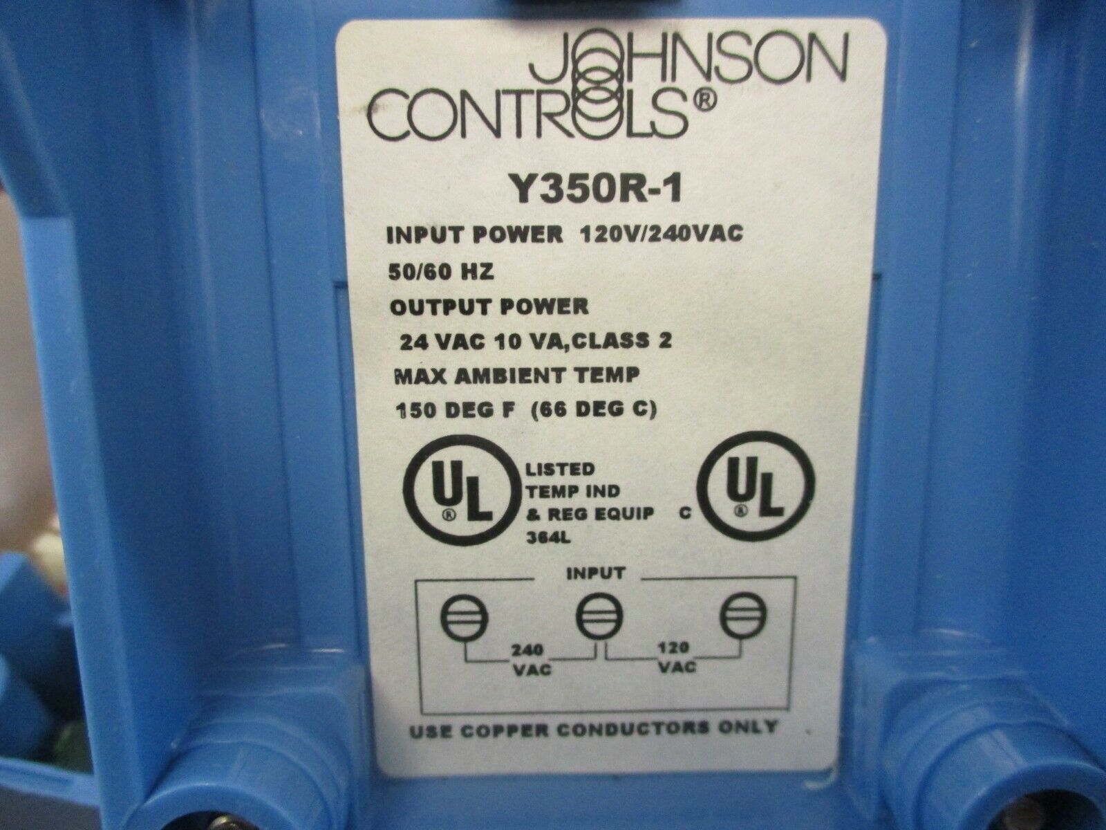 Johnson Controls  Transformer Power Supply Module  Y350R-1  Rev. B  Used