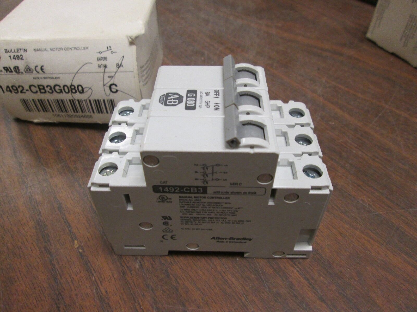 Allen Bradley Manual Motor Controller 1492-CB3G080 8A 3P New Surplus