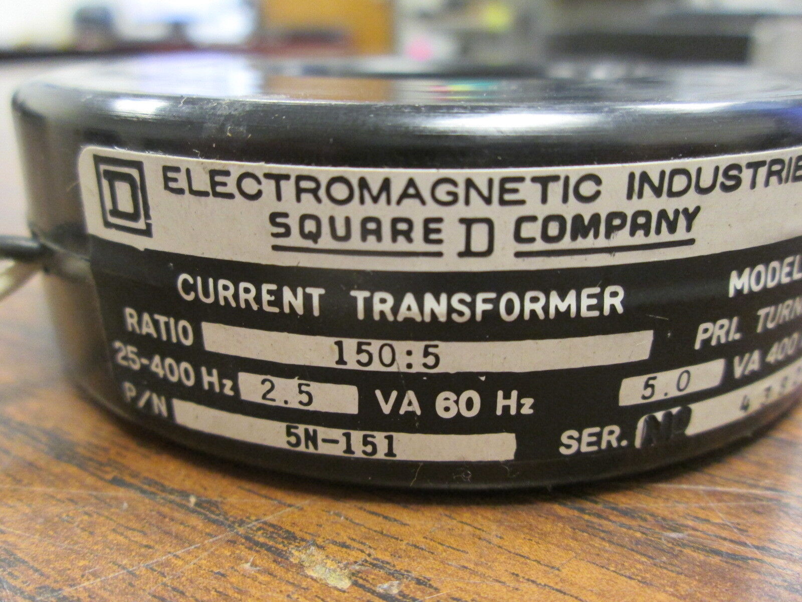 Sqaure D Current Transformer 5N-151 Ratio: 150:5A 2.5VA Used