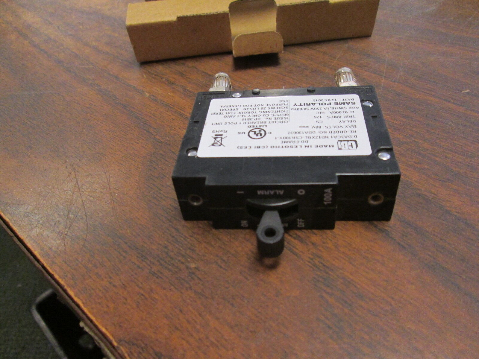 CBi DC Circuit Breaker D-DA3CA1-ND1ZXBL-CSK100X-1 100A 80VDC 1P New Surplus