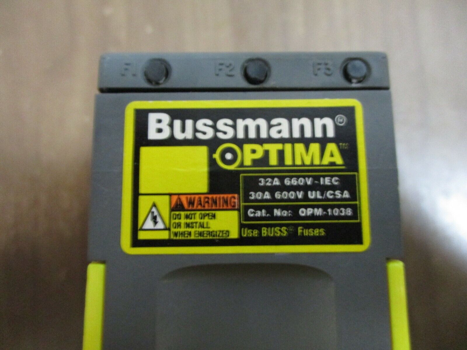 Bussmann Optima Fuse Holder OPM-1038 30A 600V Used