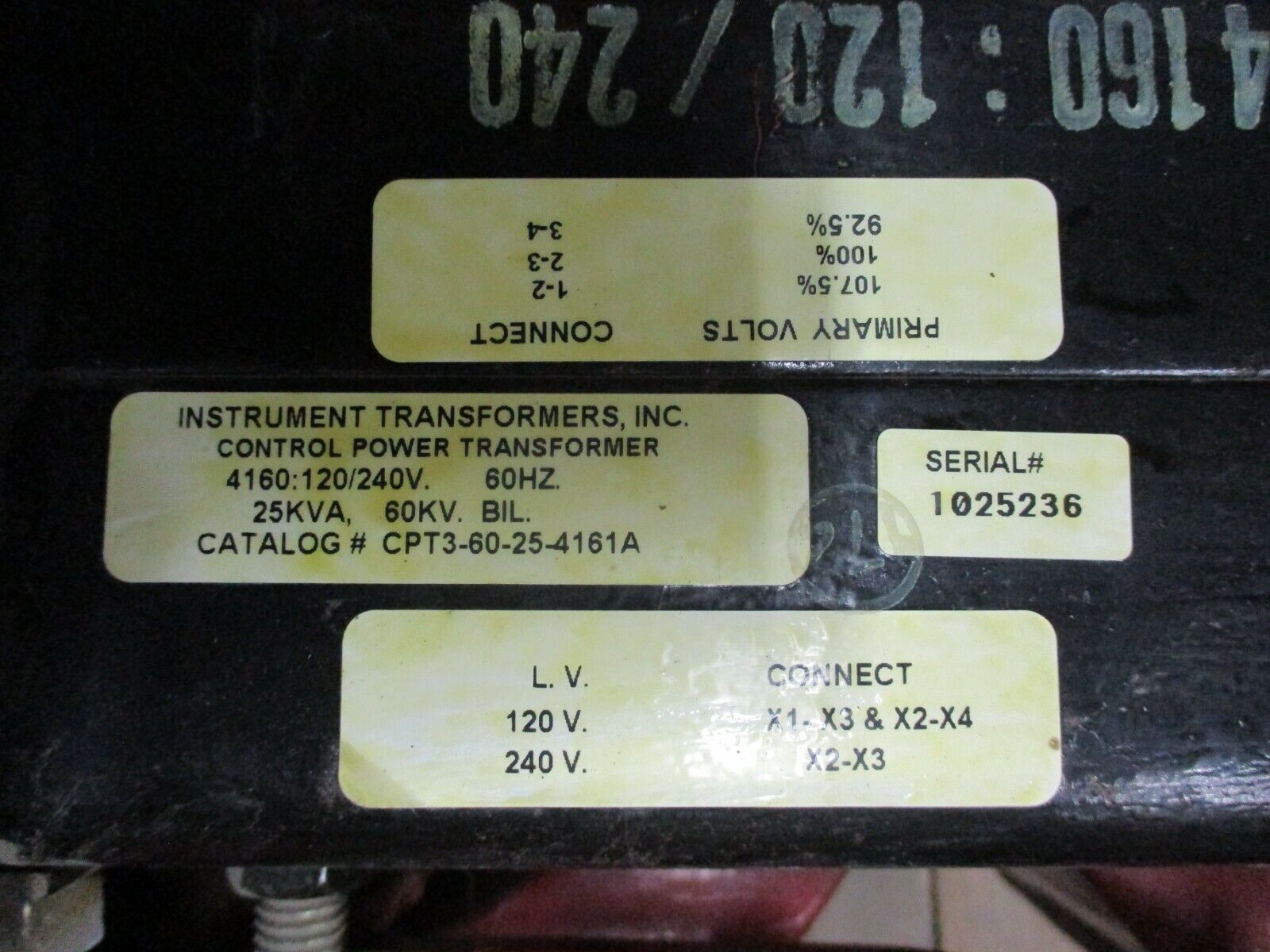 Instrument Transformers Control Power Transformer CPT3-60-25-4161A 25kVA Used