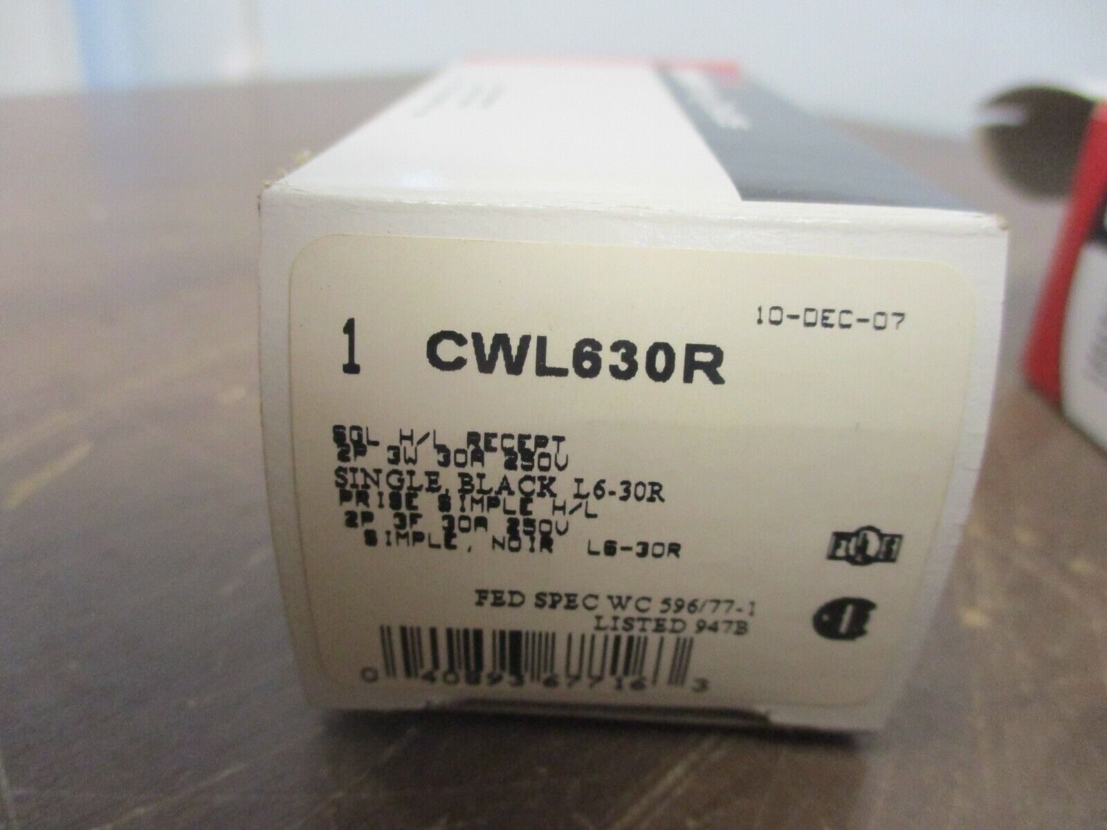 Cooper Receptacle CWL630R 30A 250V 2P 3W New Surplus **Lot of 2**