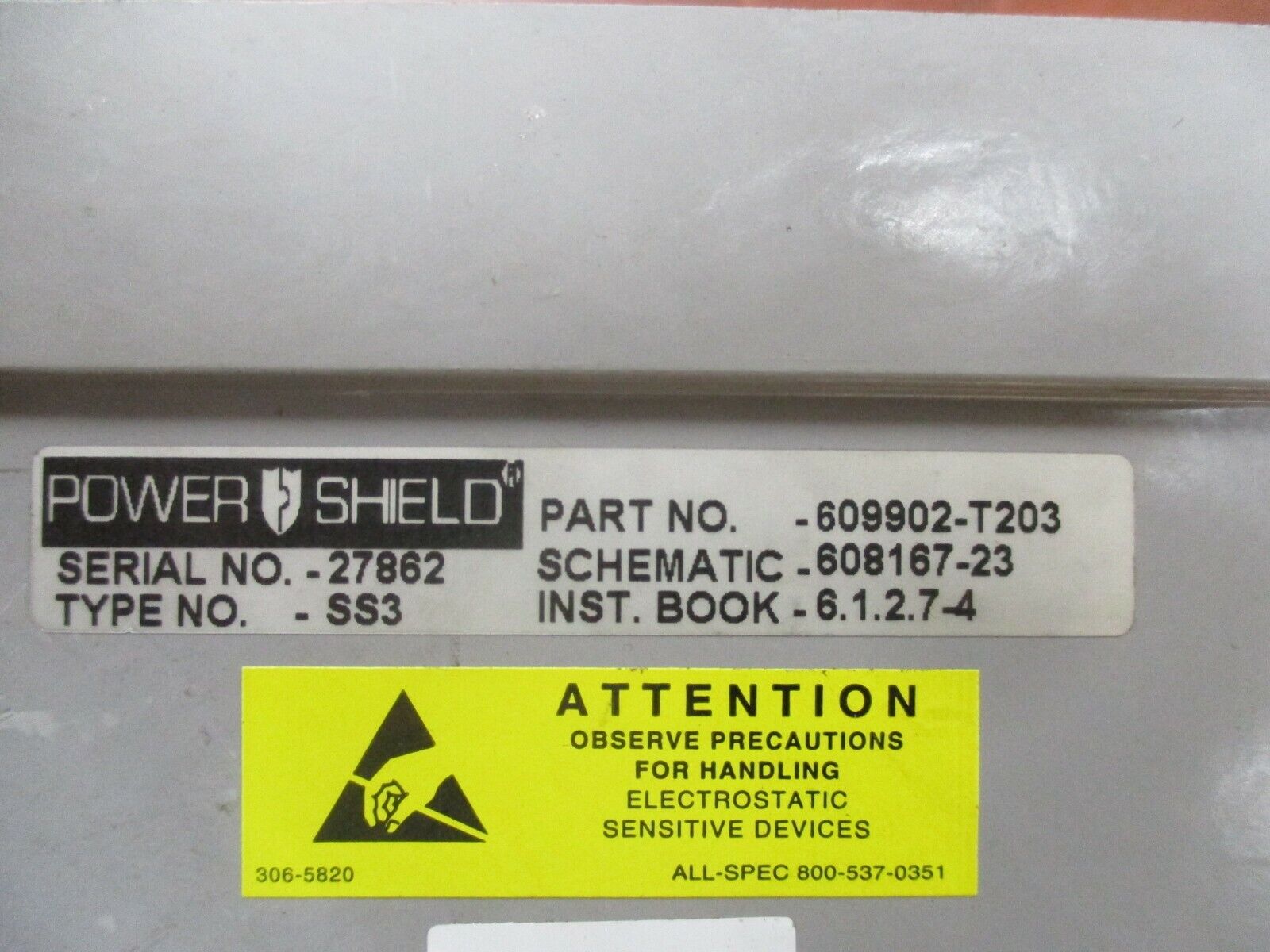 ABB / ITE SS3 Power Shield Solid State Trip Module 609902-T203 250-600A Used