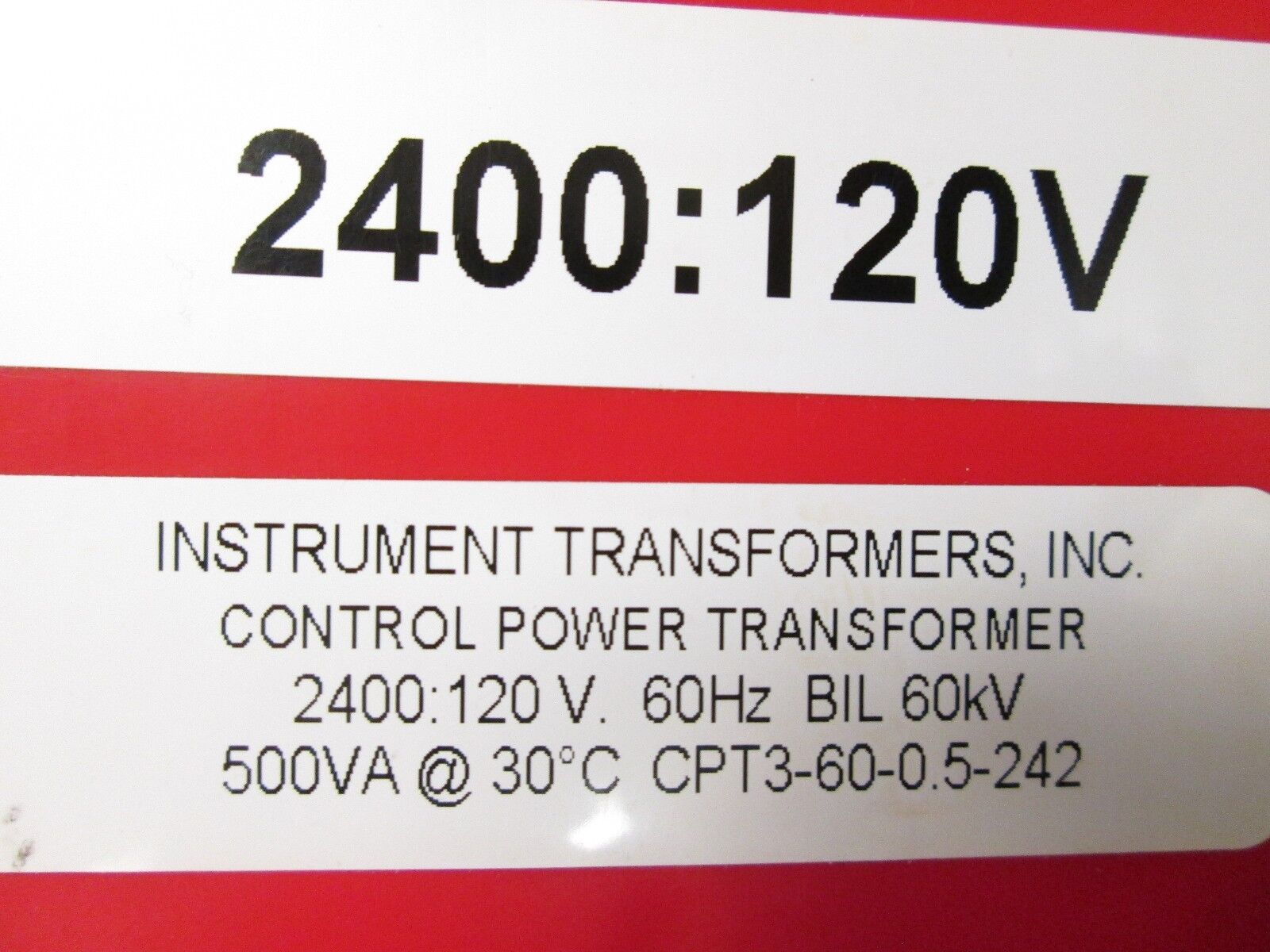 Instrument Transformers Control Transformer CPT3-60-0.5-242 2400:120V 60KV 500VA