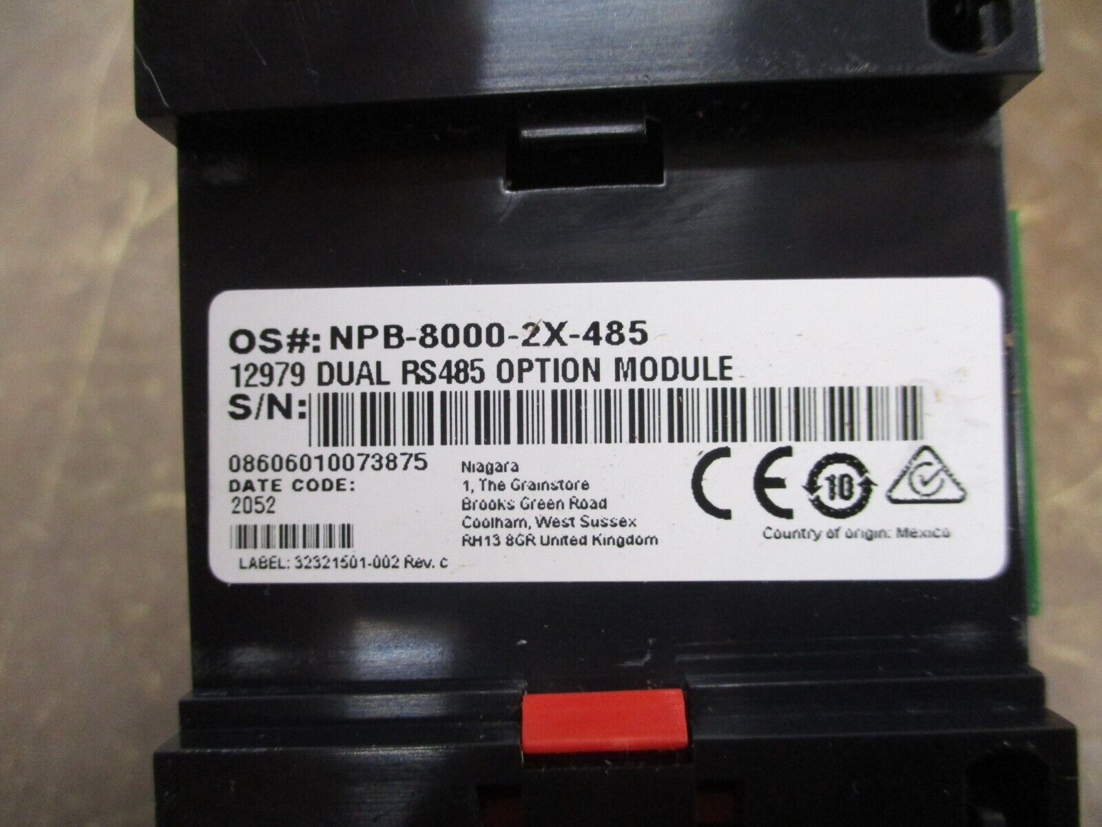 Niagara RS232 Option Module 12979 OS #: NPB-8000-2X-485 Used