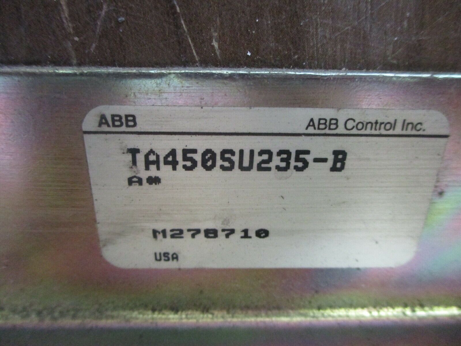 ABB Overload Relay TA450SU235-B Trip: 1-7A *Broken Overload Mount* Used