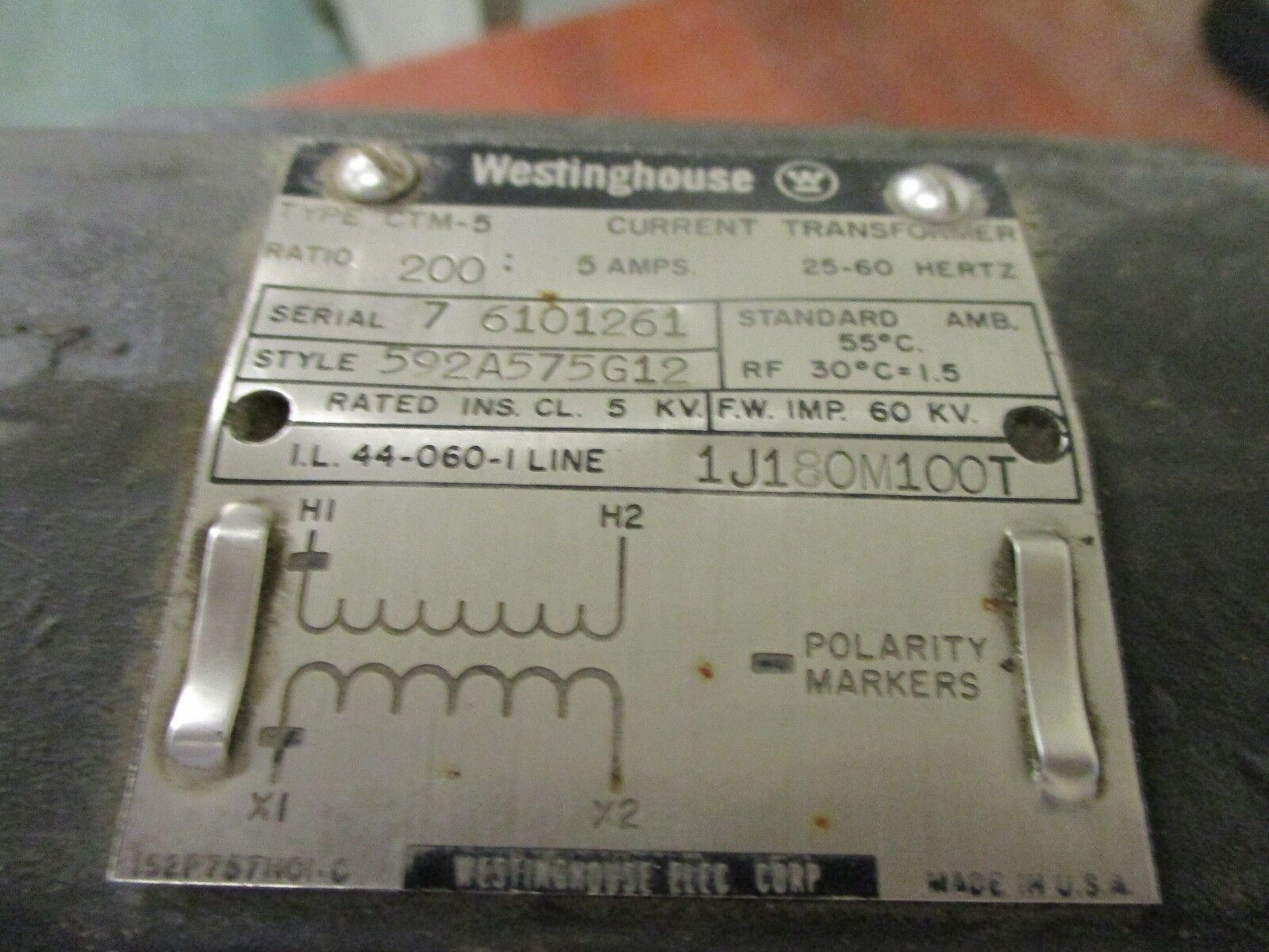 Westinghouse Type CTM-5 Current Transformer 592A575G12 Ratio 200:5A Used