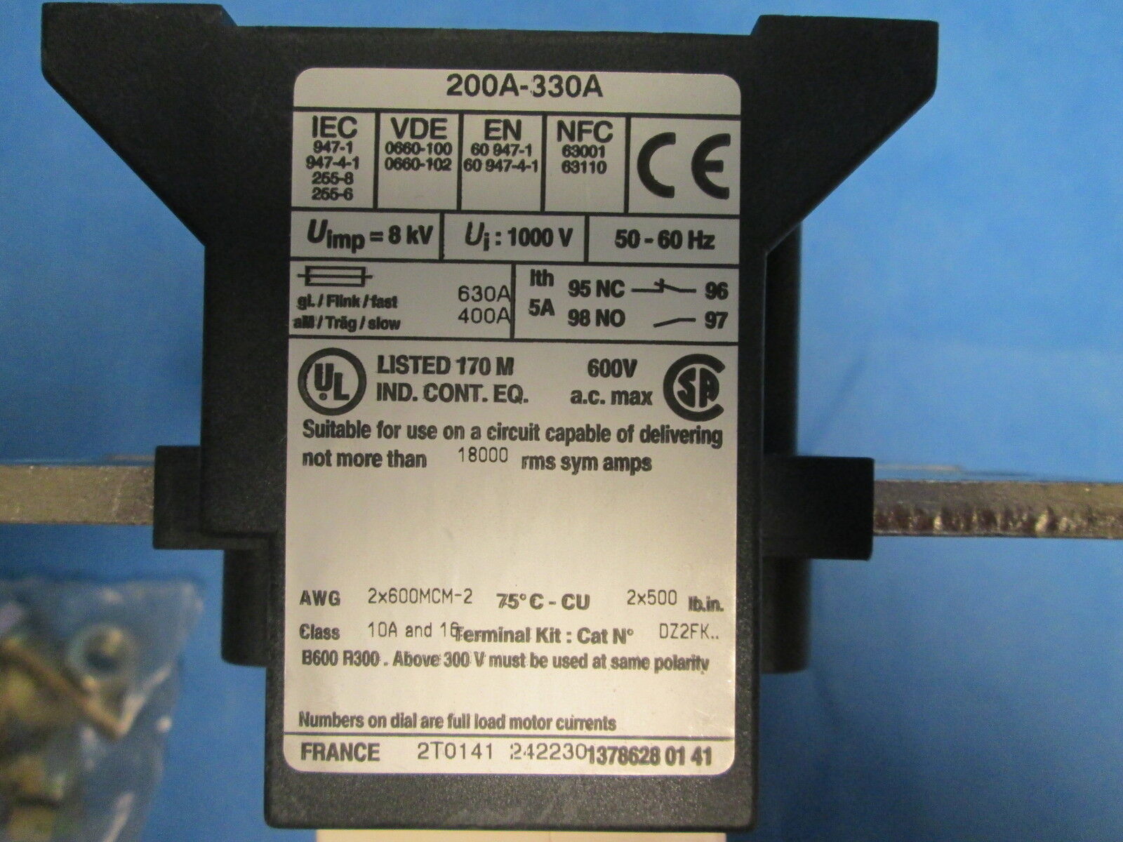 Square D Overload Relay LR9 F7375 200-330A