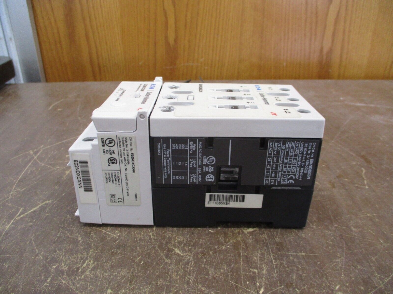 Eaton Contactor E04ND85X3N 24VDC Coil 85A 600V Used