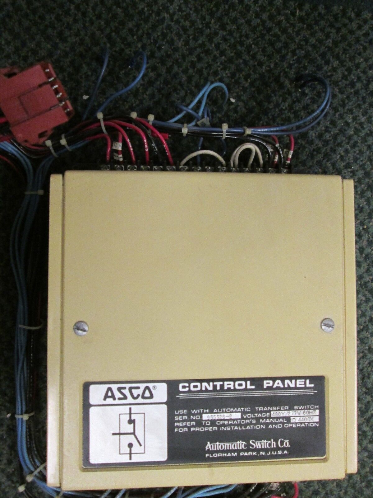 ASCO Control Panel with In Phase Relay 214A298 480Y/277V Used