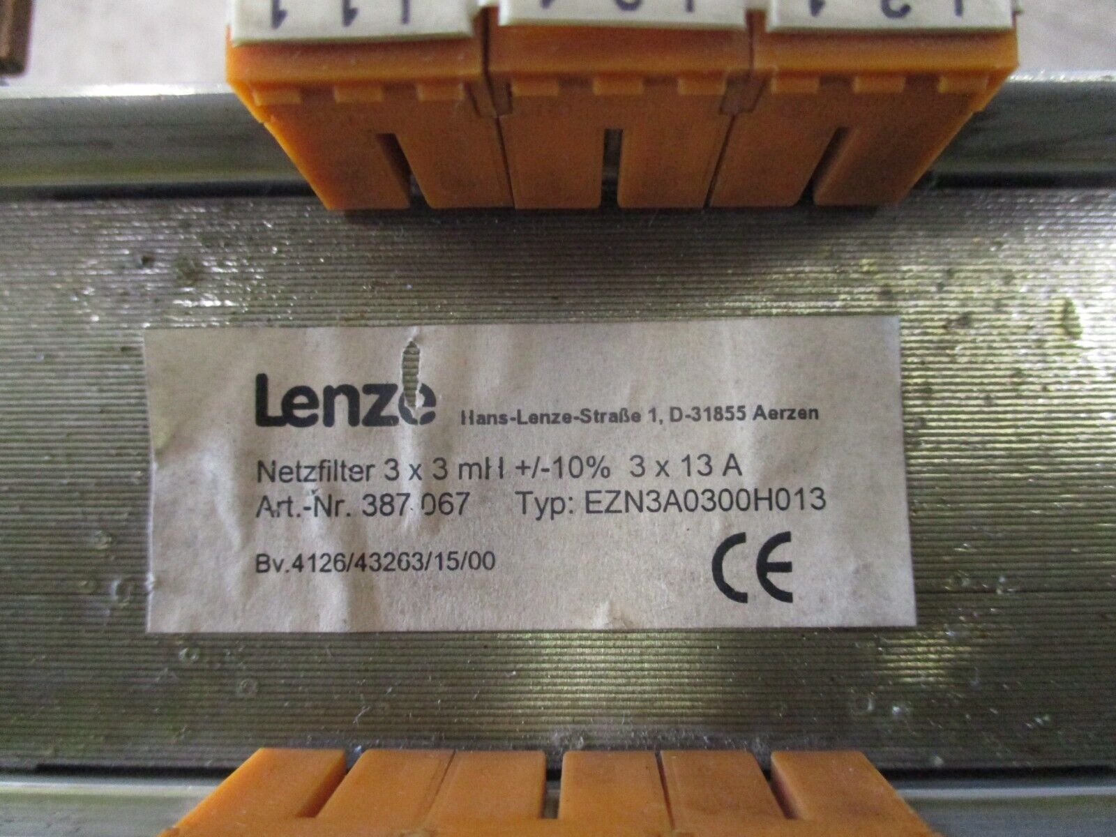 Lenze Line Reactor EZN3A0300H013 3mH 3Ph Used