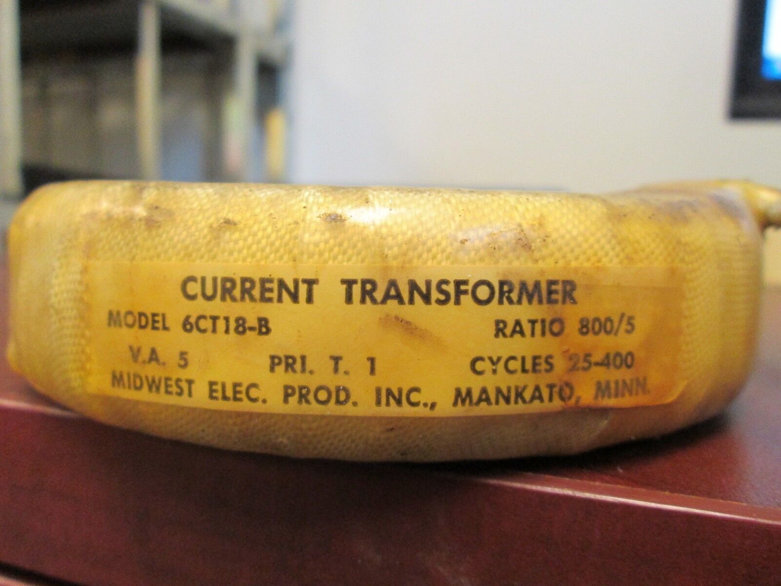 Midwest Current Transformer 6CT18-B Ratio 800:5A 5VA Used