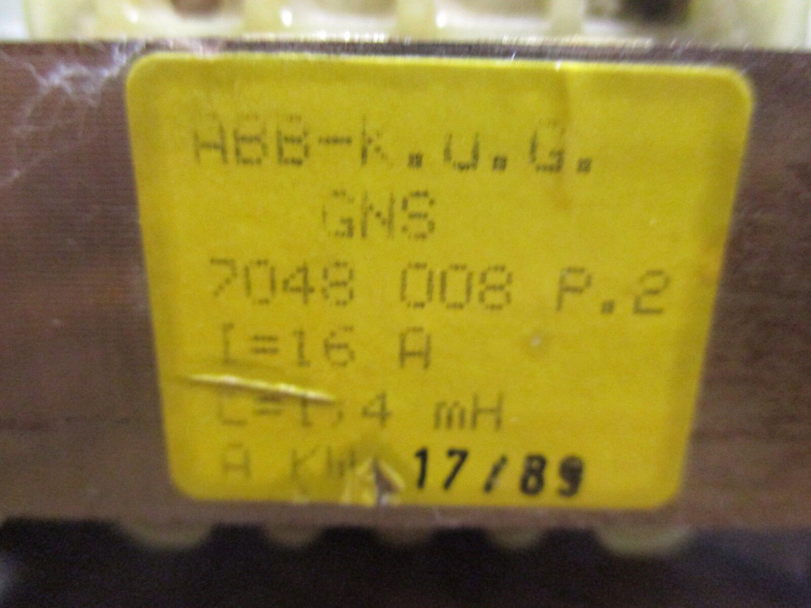 ABB GNS Transformer 7048 008 P.2 I=16A L=1.4mH Used