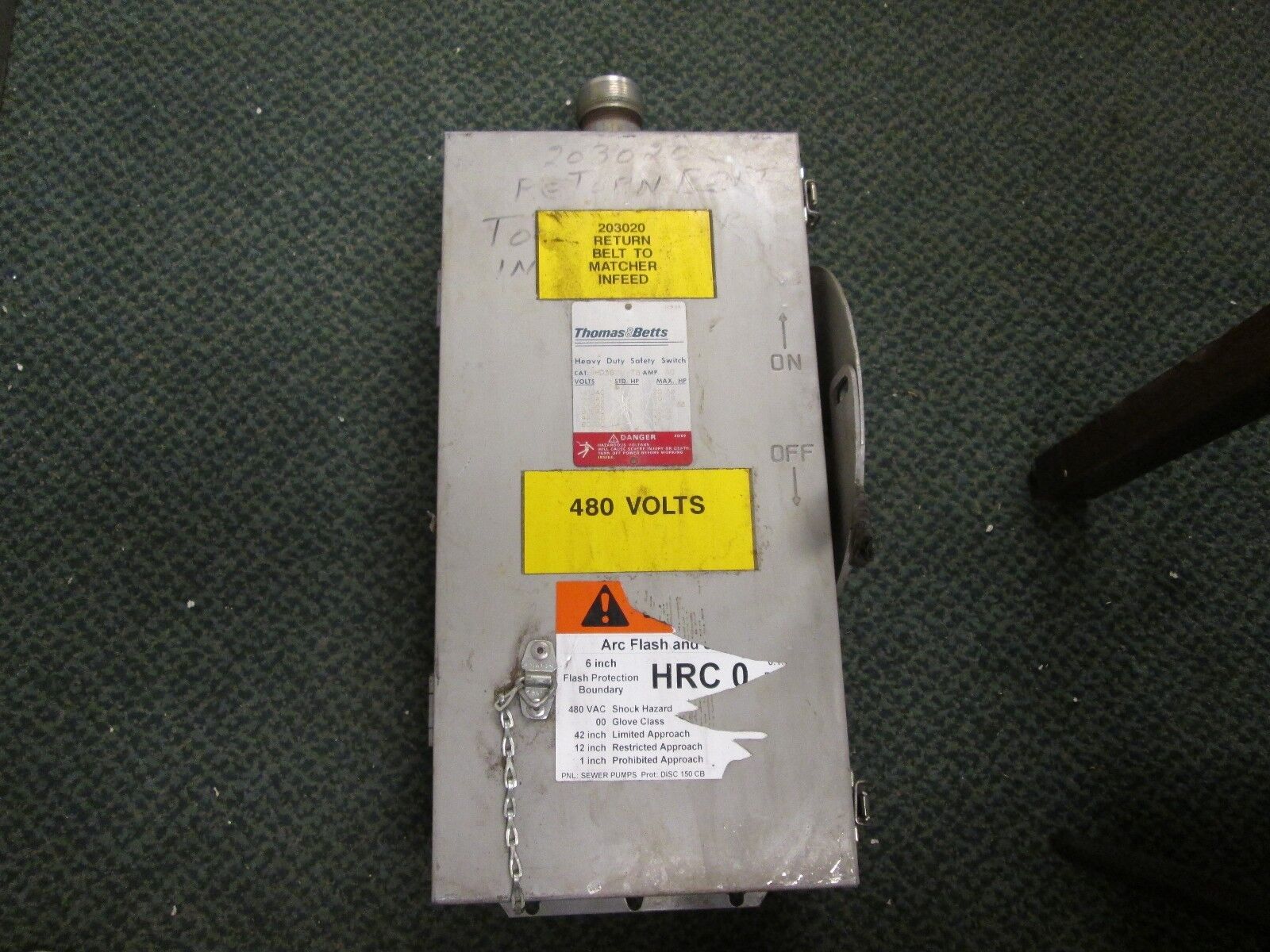 Westinghouse/Challenger/T&B 3R Non-Fusible Safety Switch RHD361NF 30A 600V 3P