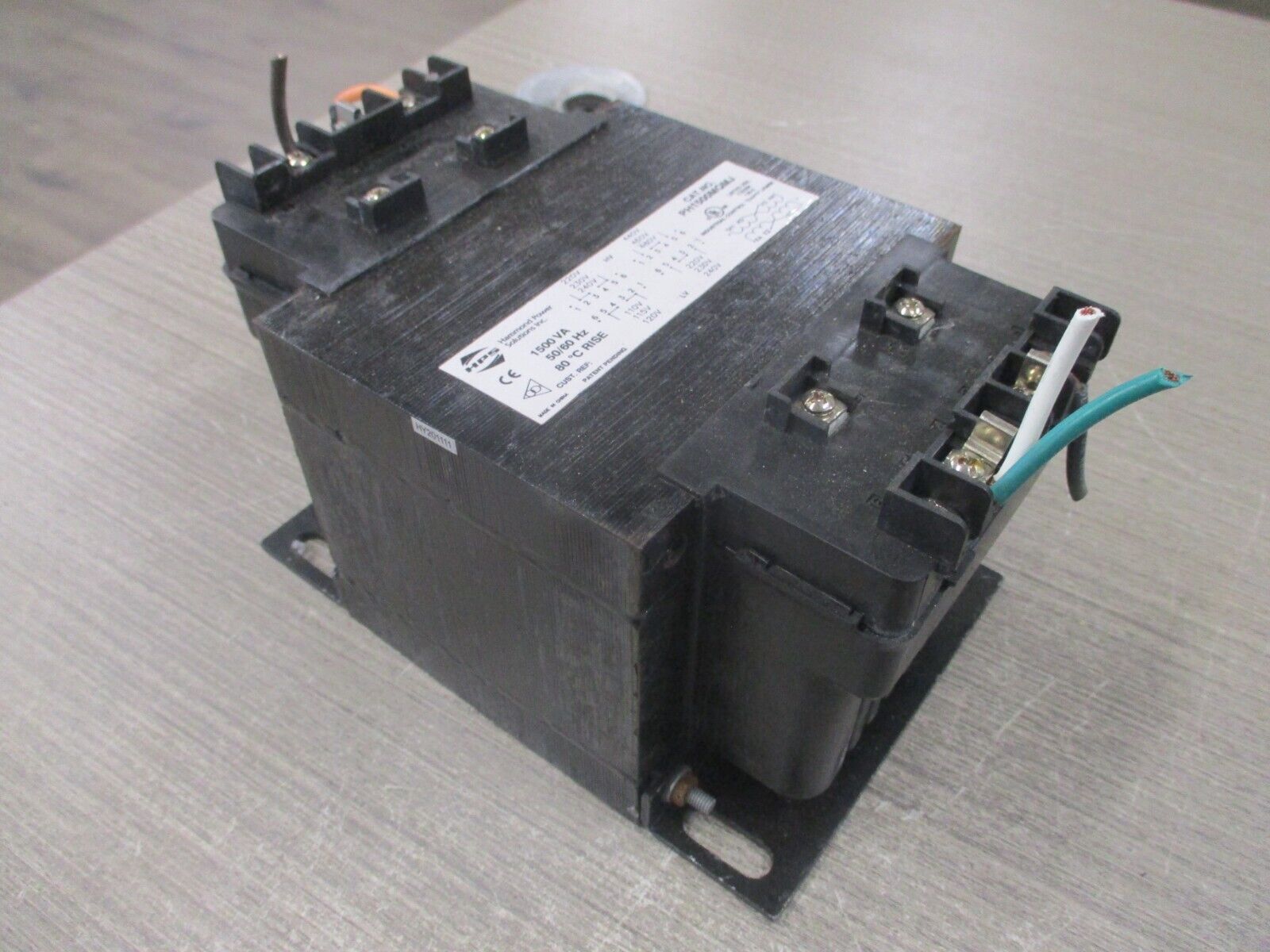 Hammond Control Transformer PH1500M0MJ 1500VA Pri : 240/480V Sec: 120/240V Used