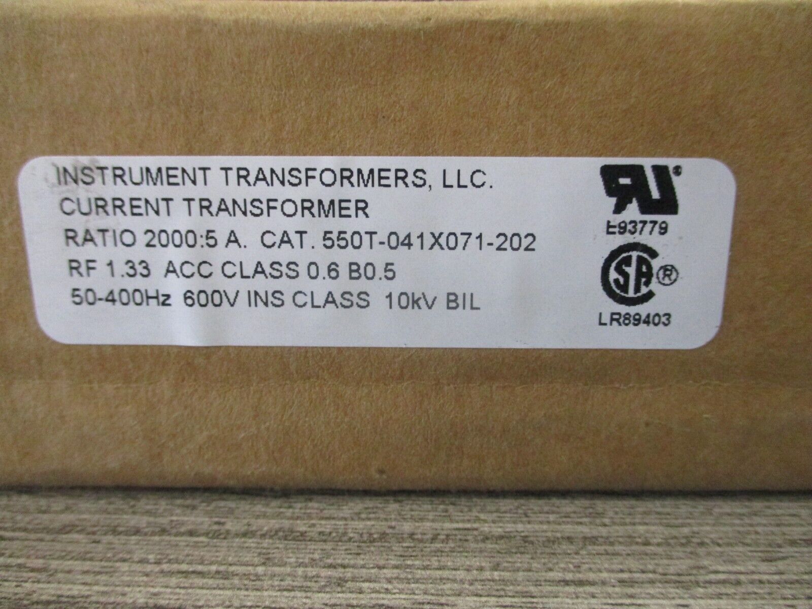 Instrument Transformers Current Transformer 550T-041X071-202 Ratio 2000:5A 600V