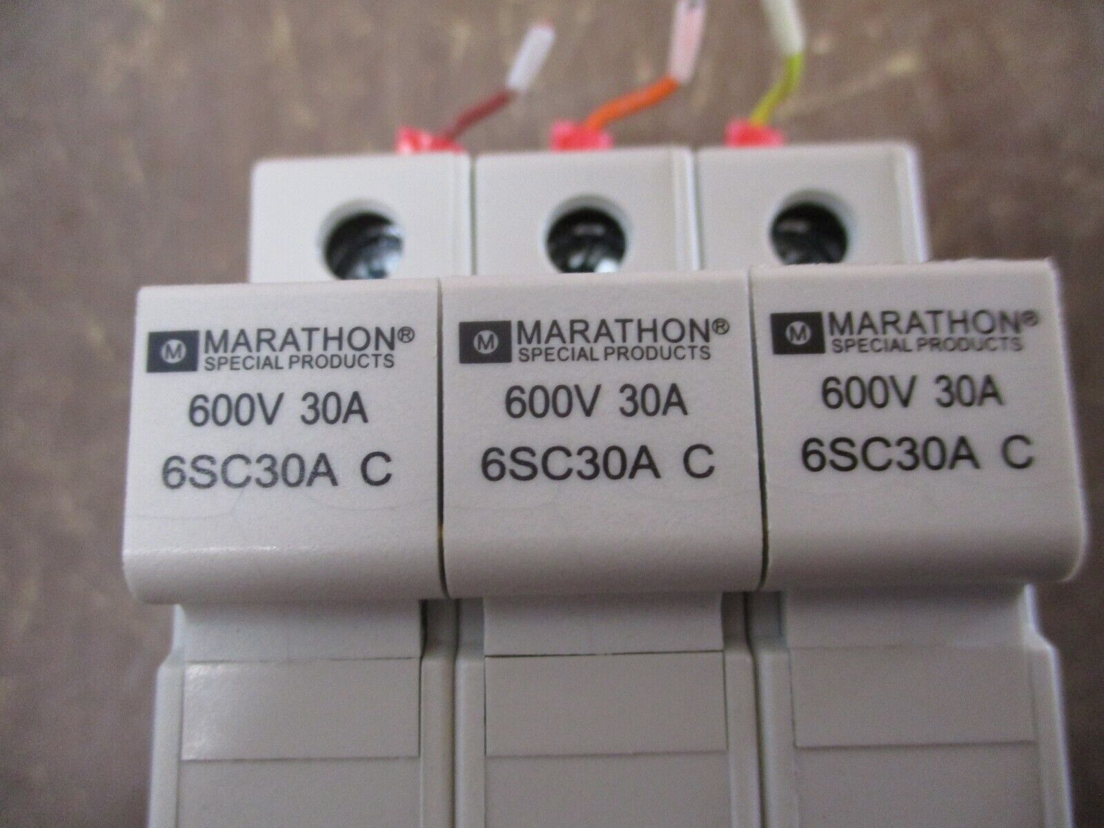 Marathon Fuse Holder 6SC30A C 30A 600V 3P *Lot of 2* Used