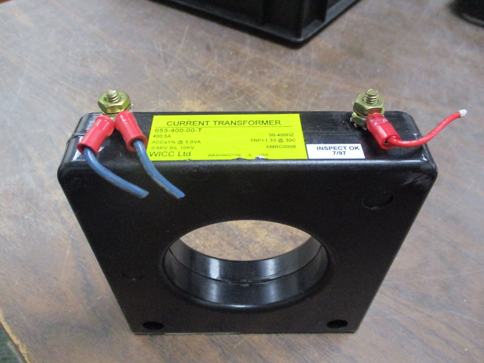 WICC Current Transformer 653-400-00-T Ratio 400:5A 600V 50-400Hz 10KV BIL Used