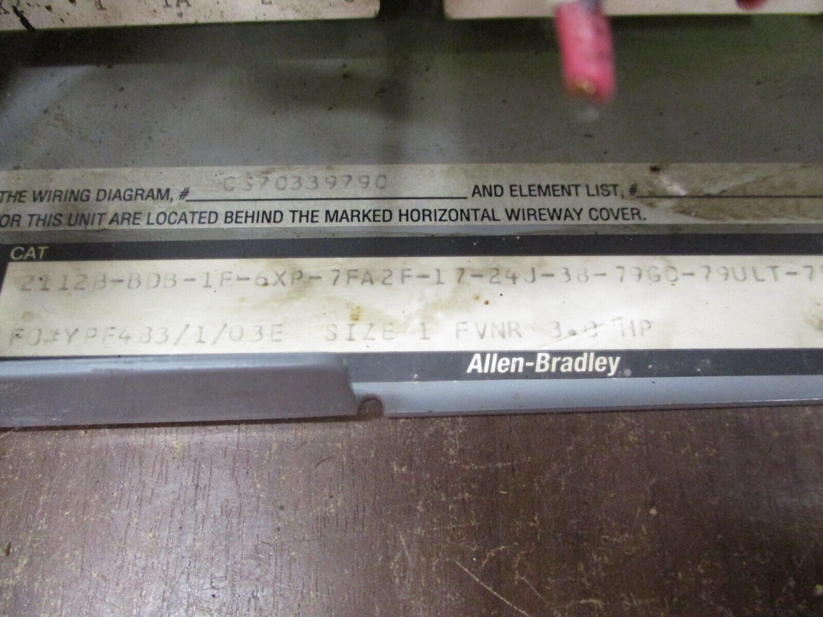 Allen-Bradley Centerline 2100 MCC Bucket Size 1 115-120V Coil 480V 3Ph Used