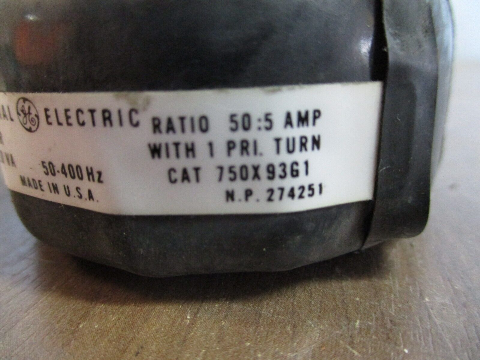 GE Type JAI-0 Current Transformer 750X93G1 Ratio 50:5A 50-400Hz Used