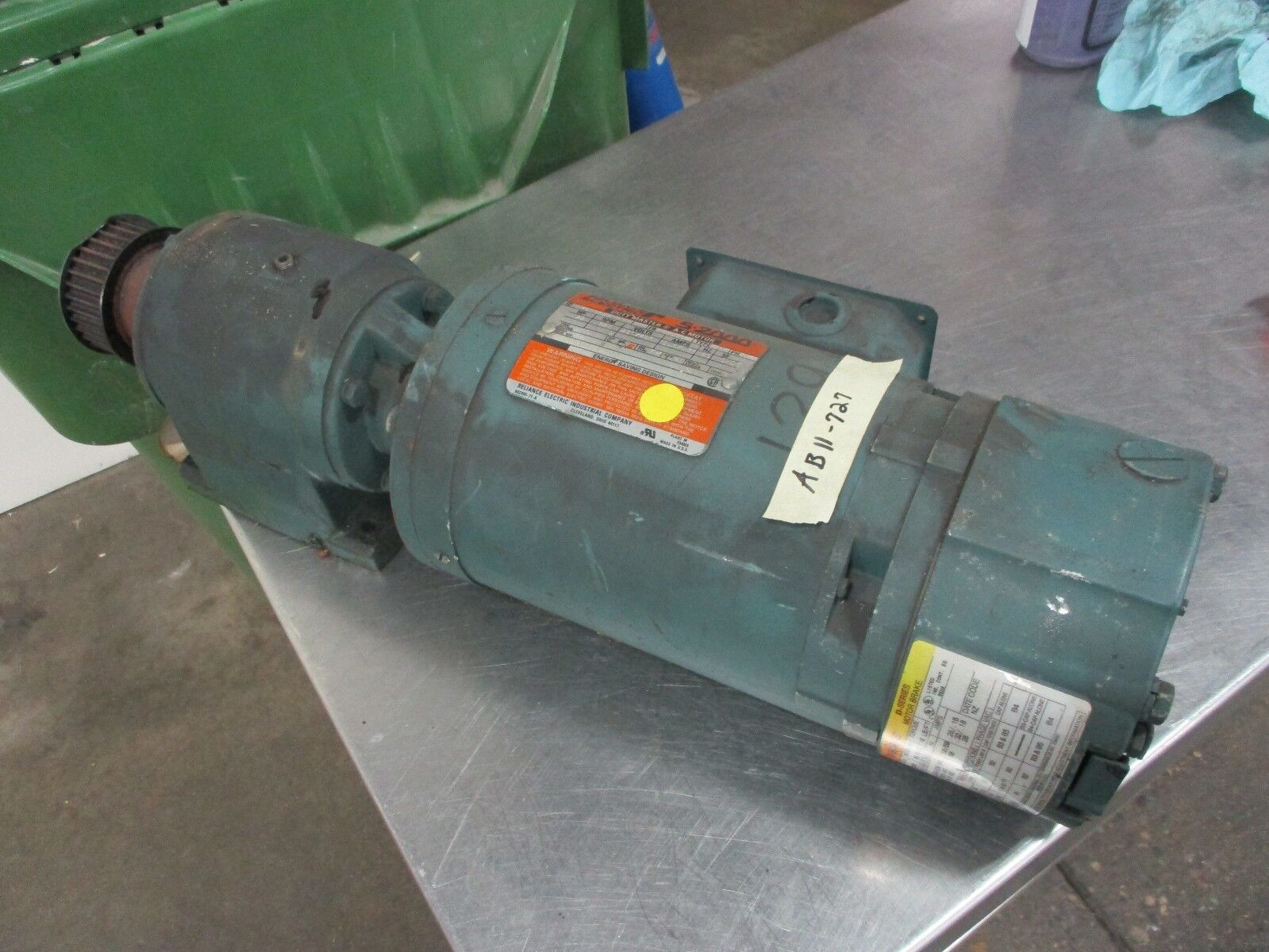 Reliance Duty Master Motor w/ Gear & Brake B79B3127M-WY FR: FB56C 1/2HP 1800RPM