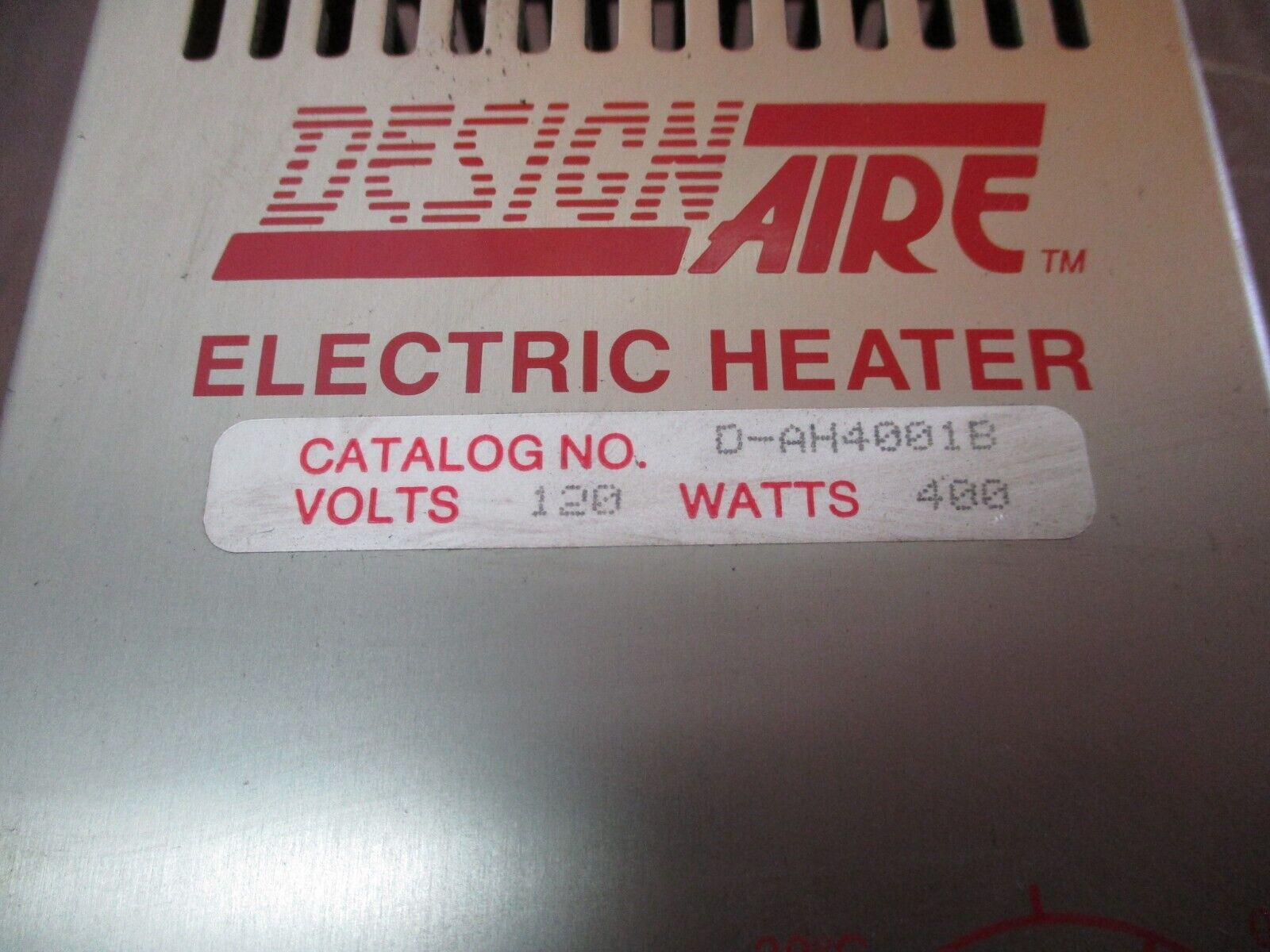 Hoffman DesignAire Electric Heater D-AH4001B 120V 400W Range: 0-100°F Used