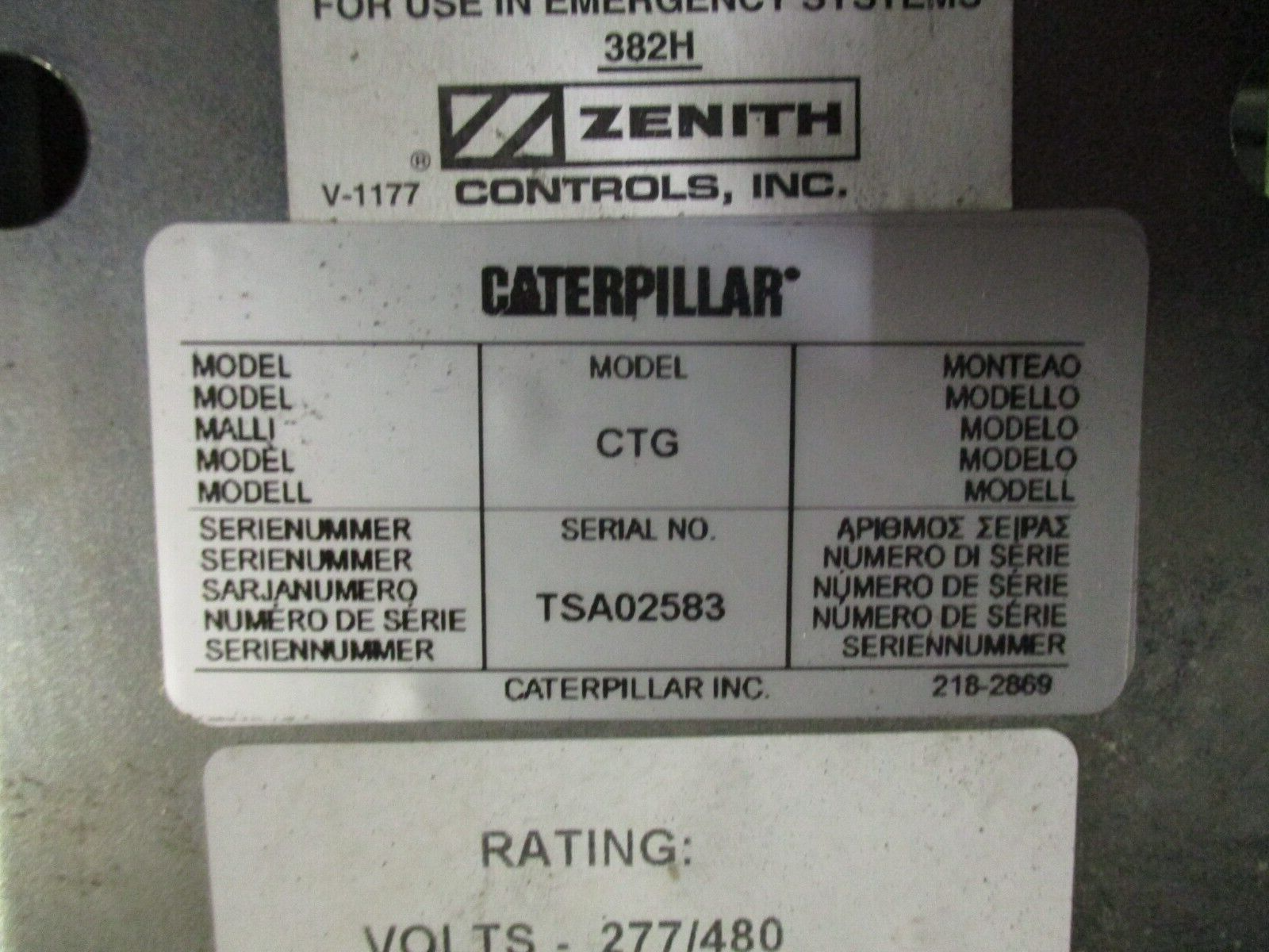 GE / CAT Zenith Automatic Transfer Switch CTG 1000A 277/480V 3Ph 60Hz Used