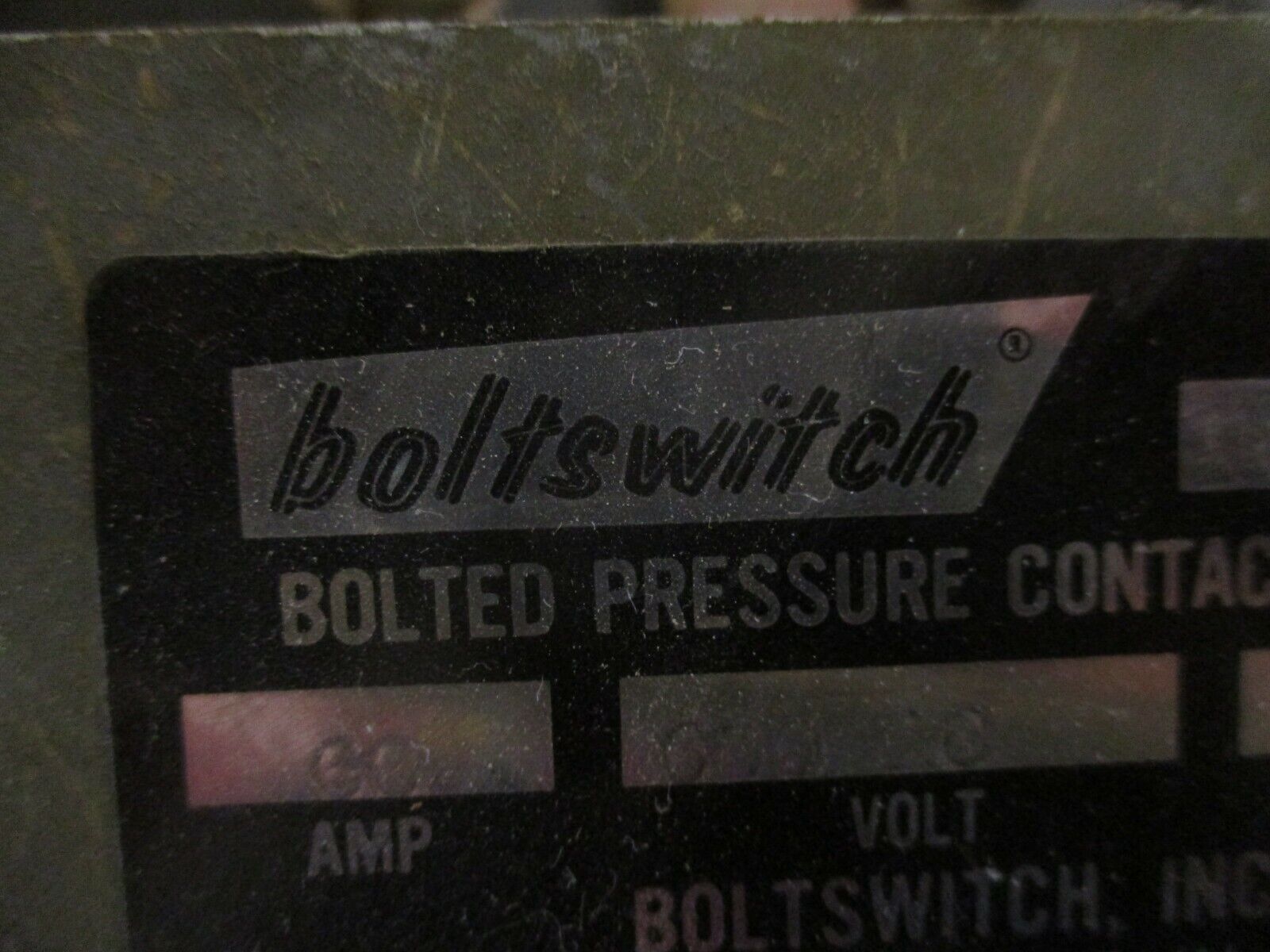 Boltswitch Bolted Pressure Contact Switch J 362WOL 60A 600V 3P 3W Used