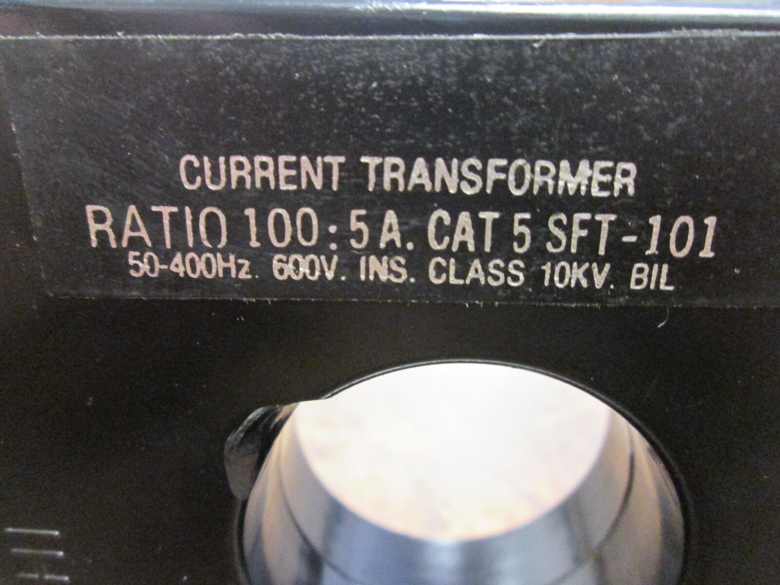 PMC Current Transformer 5 SFT-101 Ratio 100:5A 600V 50-400Hz 10KV BIL Used