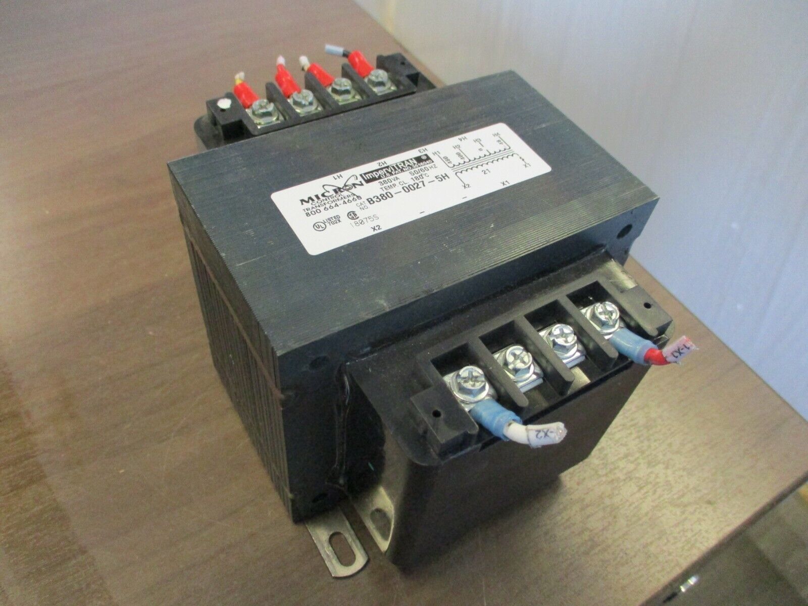 Micron ImperviTRAN Control Transformer B380-0027-5H 380VA Pri: 400/480V Sec: 21V