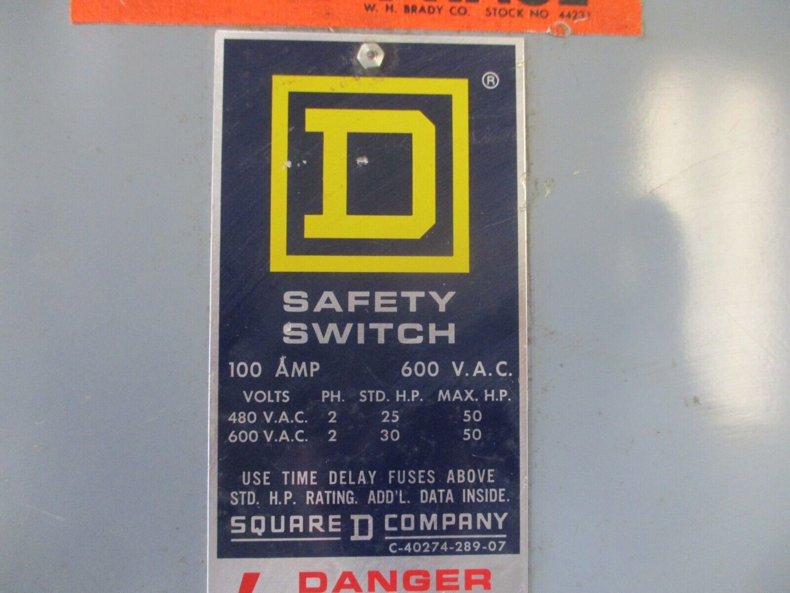 Square D Fusible Saftey Switch/Disconnect H463 Ser. E2 100A 600V 4P Used.