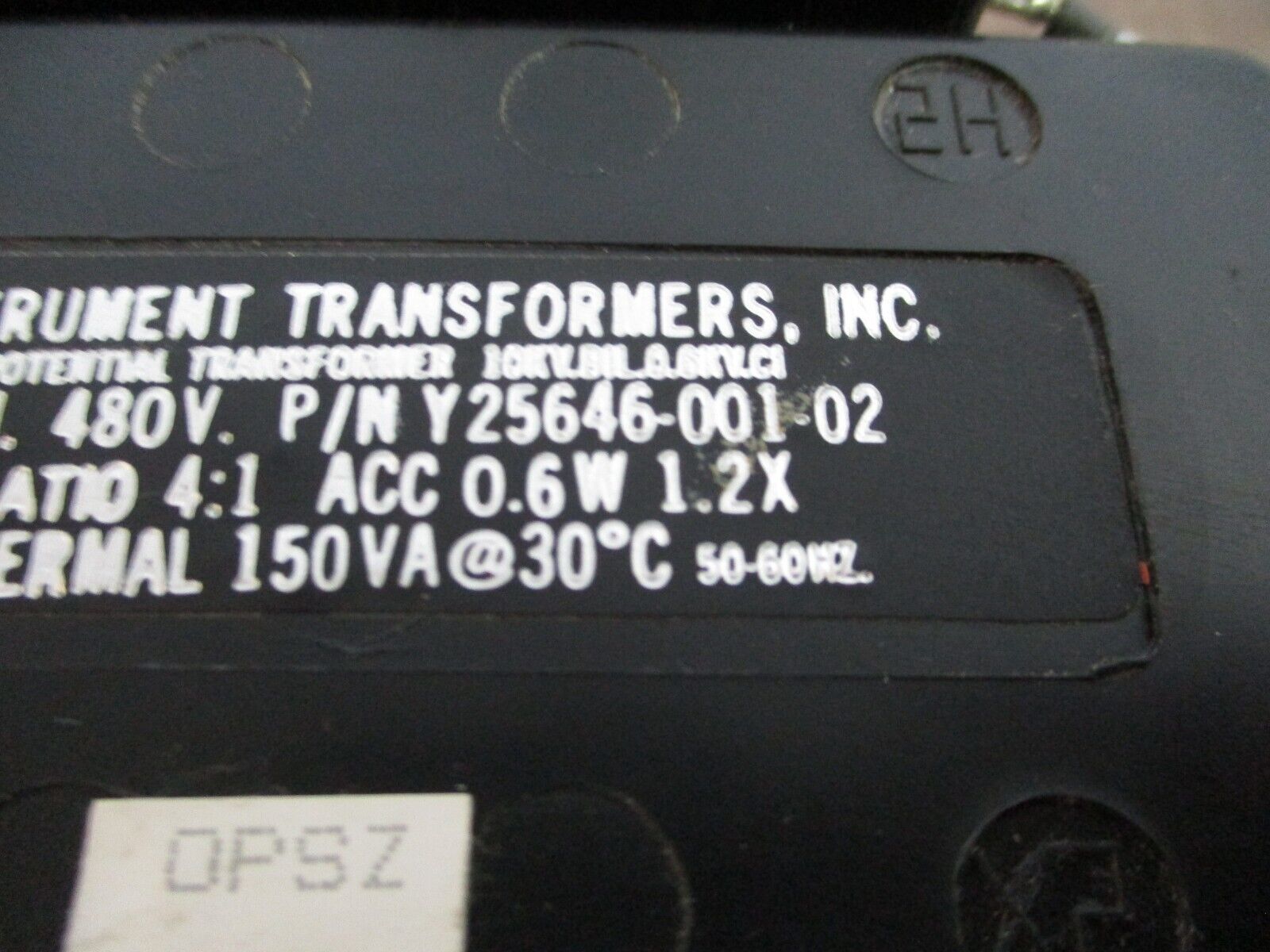 Instrument Transformers Potential Transformer Y25646-001-02 Pri: 480V Ratio 4:1