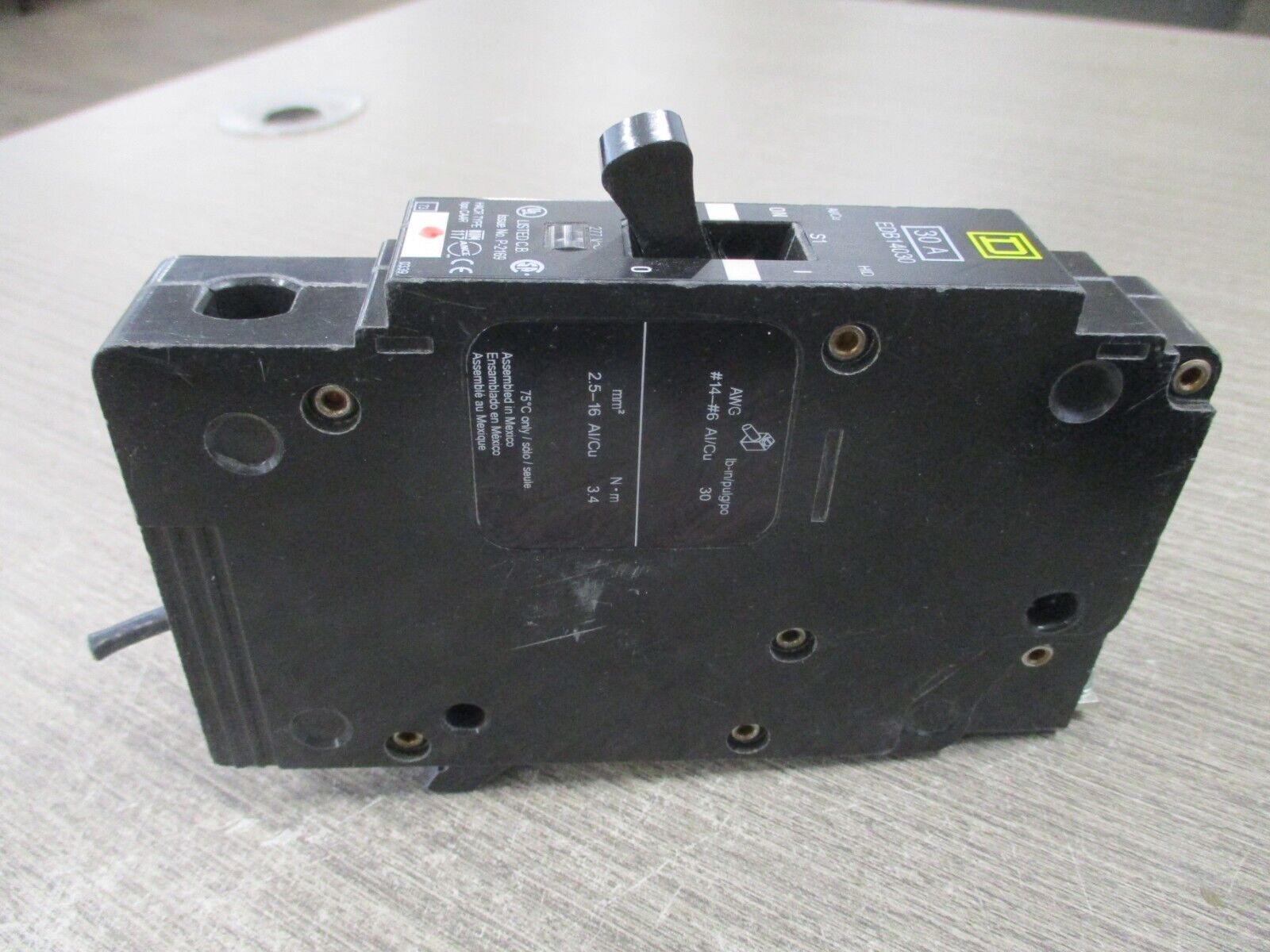 Square D Circuit Breaker EDB14030 30A 277V 1P Used