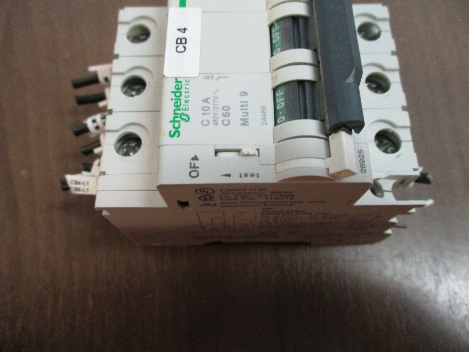 Schneider Electric Multi 9 Circuit Breaker 24466 10A 480Y/277V 3P w/ Aux Switch