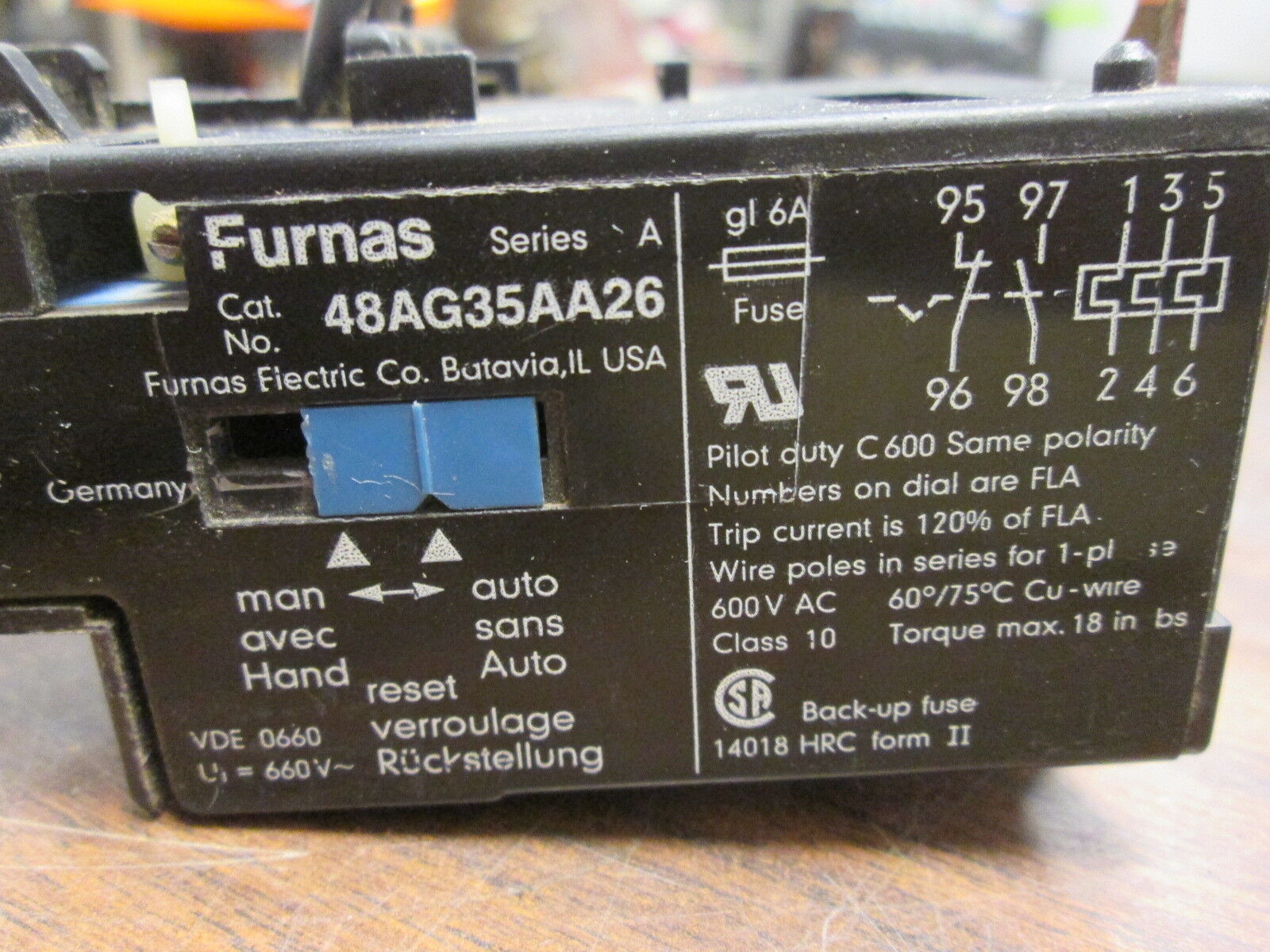 Furnas Solid State Overload 48AG35AA26 Range: 1.4-2.2A 600V Used