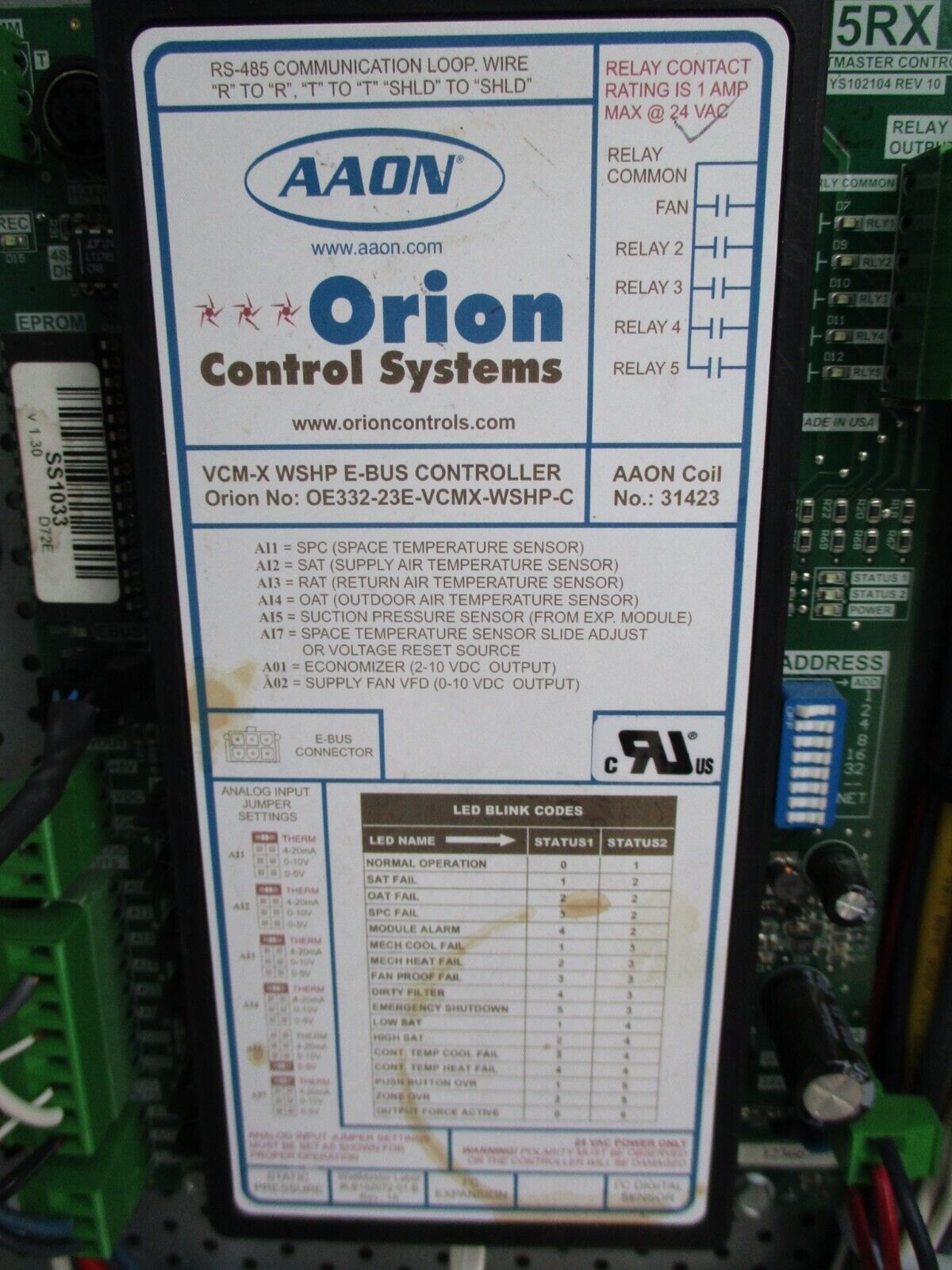 AAON Water-Source Heat Pump M116187 Model #: M2H008R3AB0CX 460V 60Hz 3Ph 64.6A