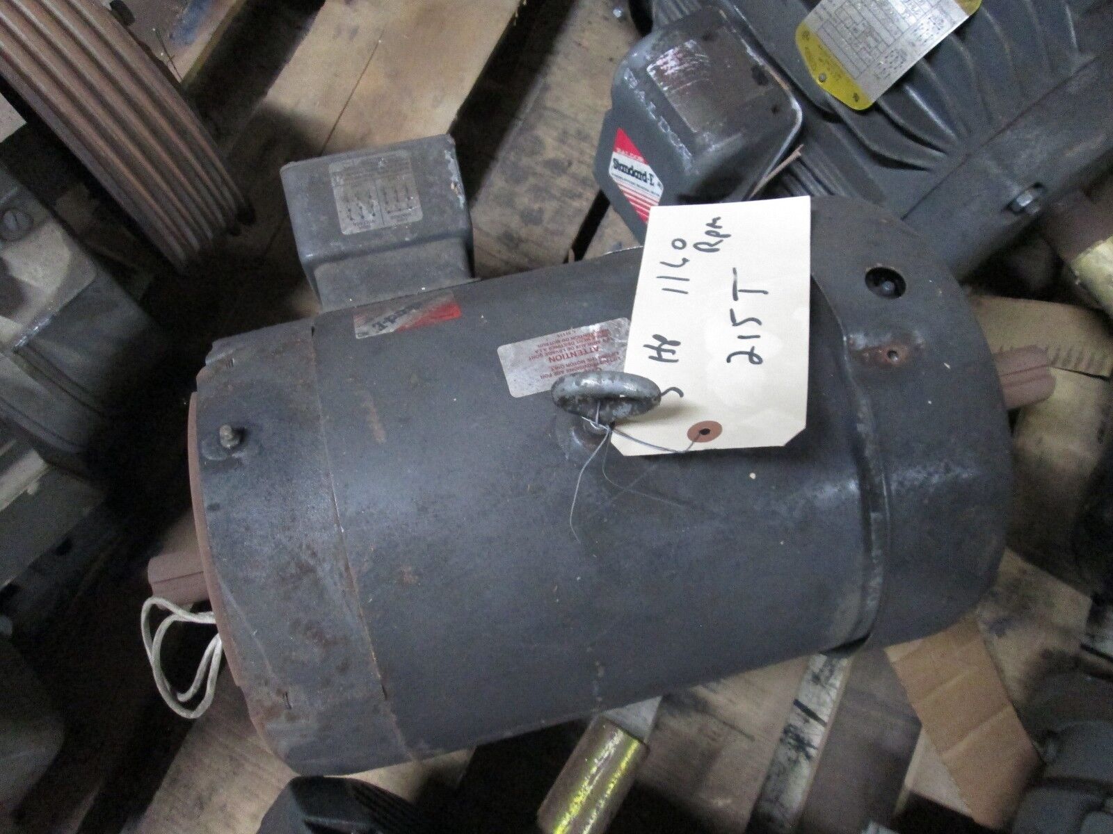 Baldor Double-Shafted AC Motor 37H543Y833H2 5HP 1160RPM 230/460V 16.2/8.1A Used