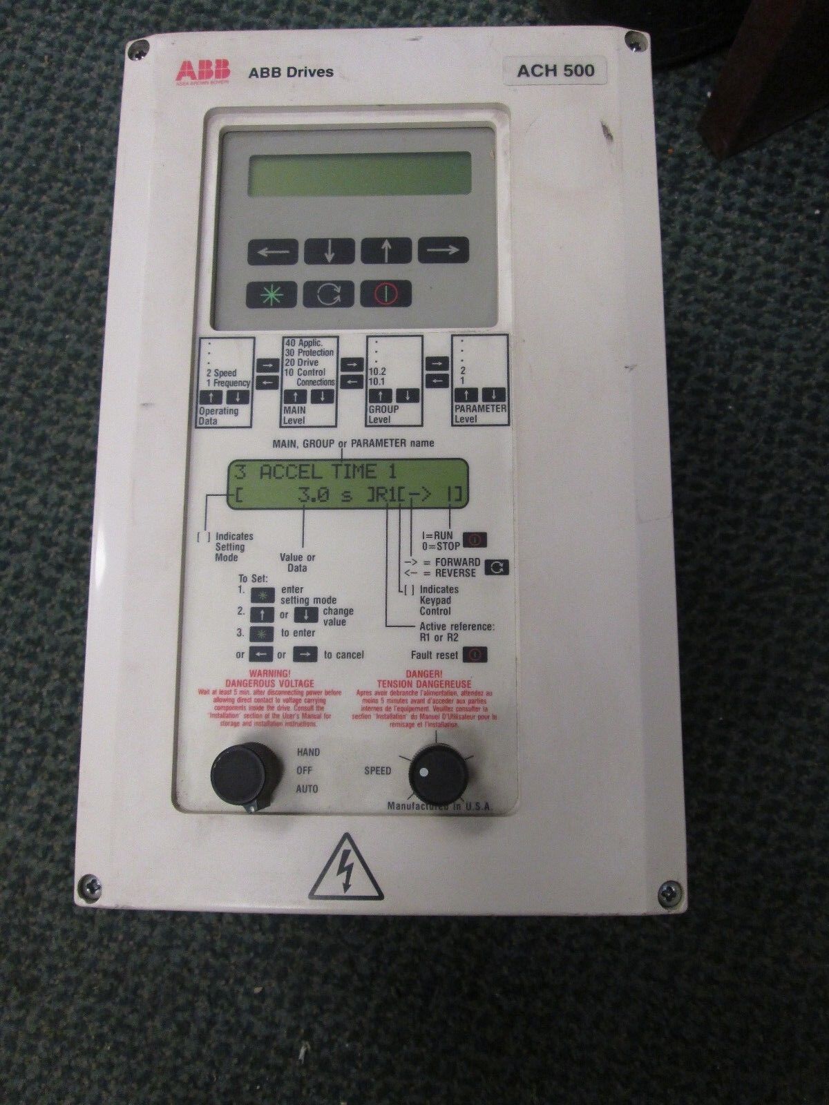 ABB AC Drive ACH501-005-4-00P2 5HP 3Ph Input: 440-500V Used