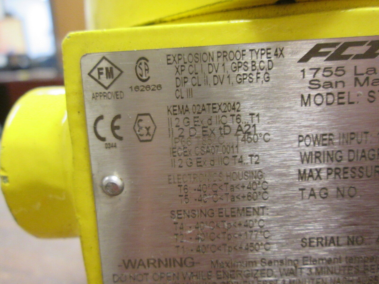 FCI Flow Meter ST98-24CT03BB0BA 100-240V 50-60Hz 150PSIG Used