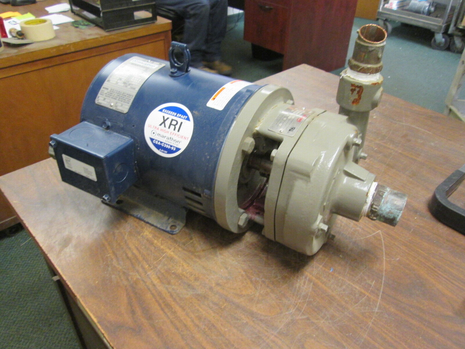 Flowserve Pump w/ Motor P02-001A Size:1.5X1.25X5 2000 5HP 230V 175GPM 53TDH Used