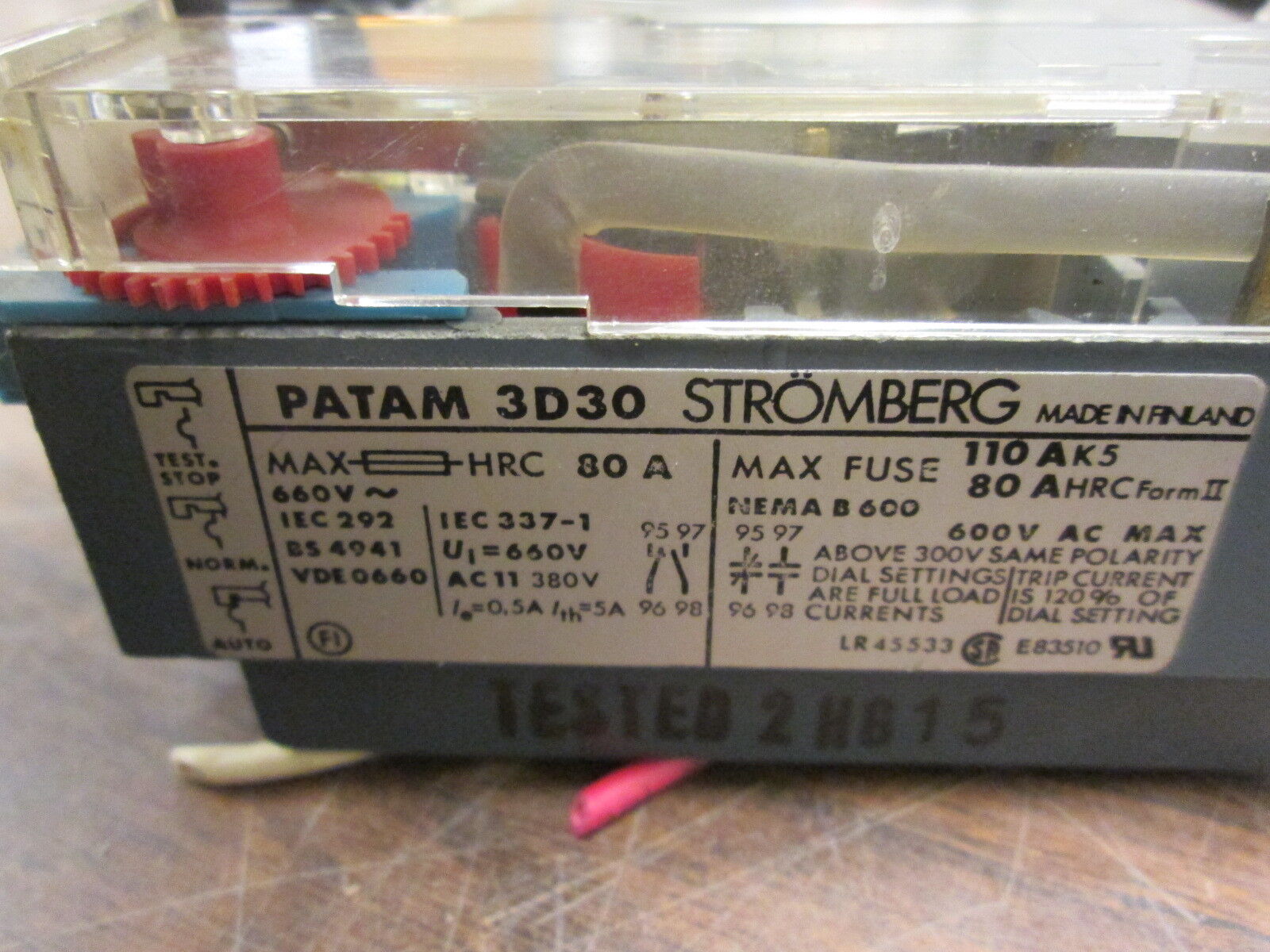 Stromberg Overload Relay PATAM 3D30 80A 600V 3P Used