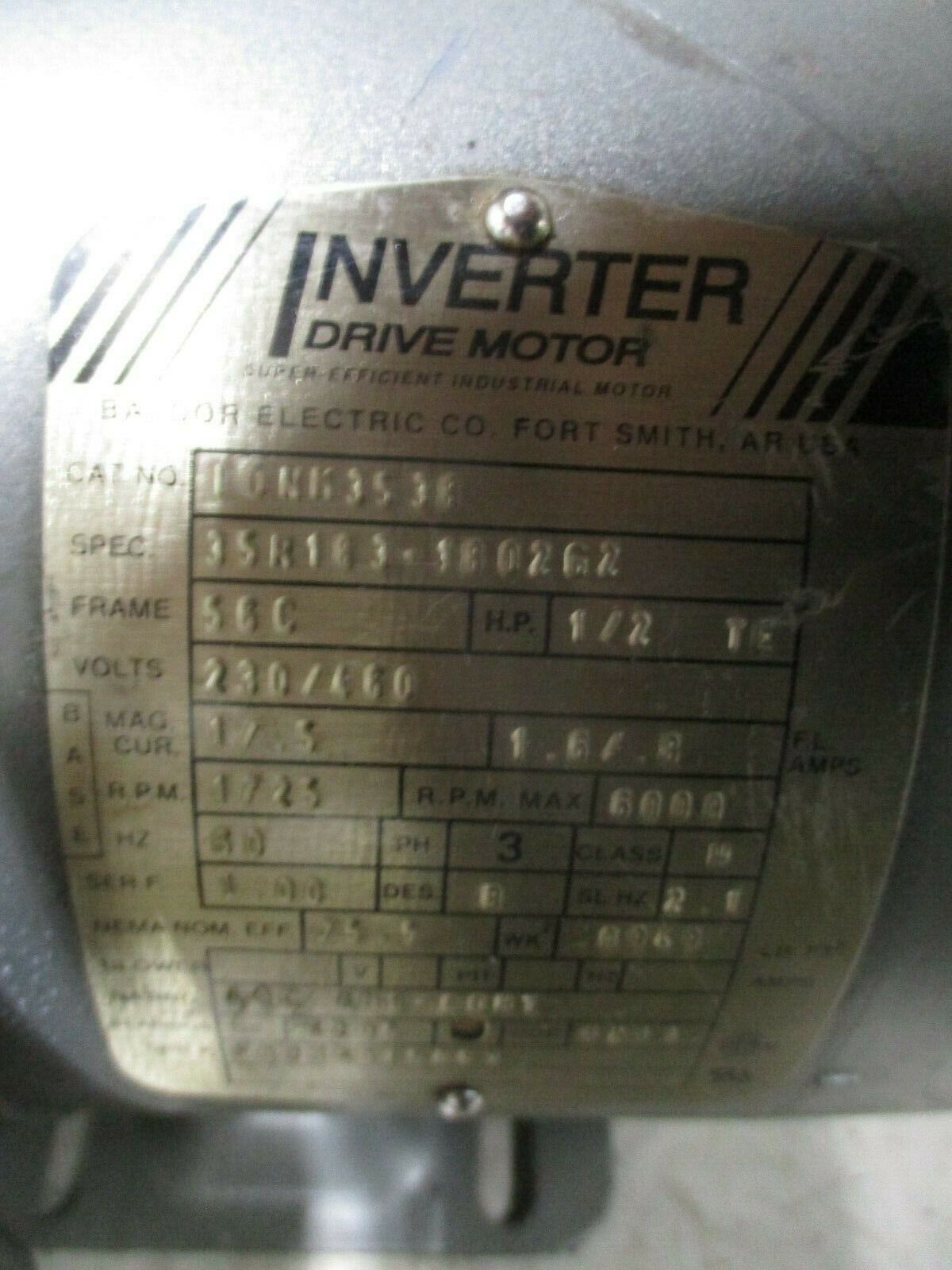 Baldor AC Motor IDNM3538 0.5HP 1800RPM 230/460V 1.5/.8A 56C Frame TE Enc. Used