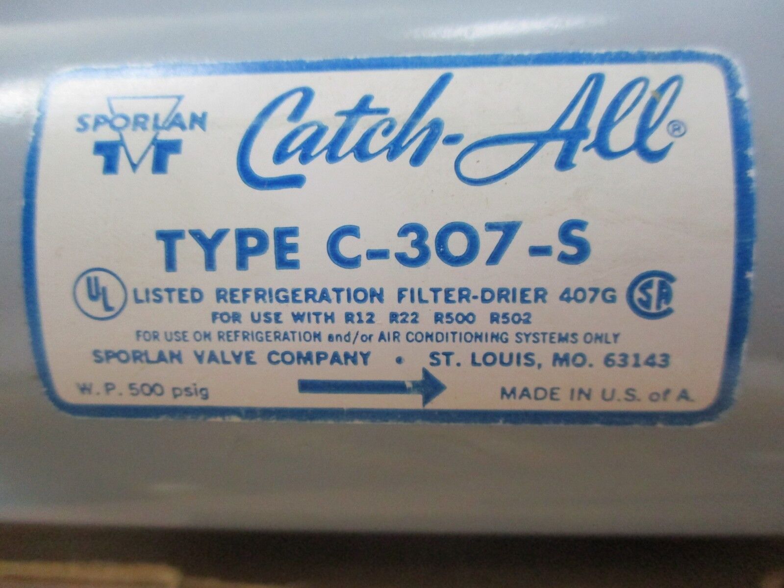 Sporlan Catch-All Filter-Drier C-307-S 7/8" ODF Solder 30 Cu.In. Desiccant