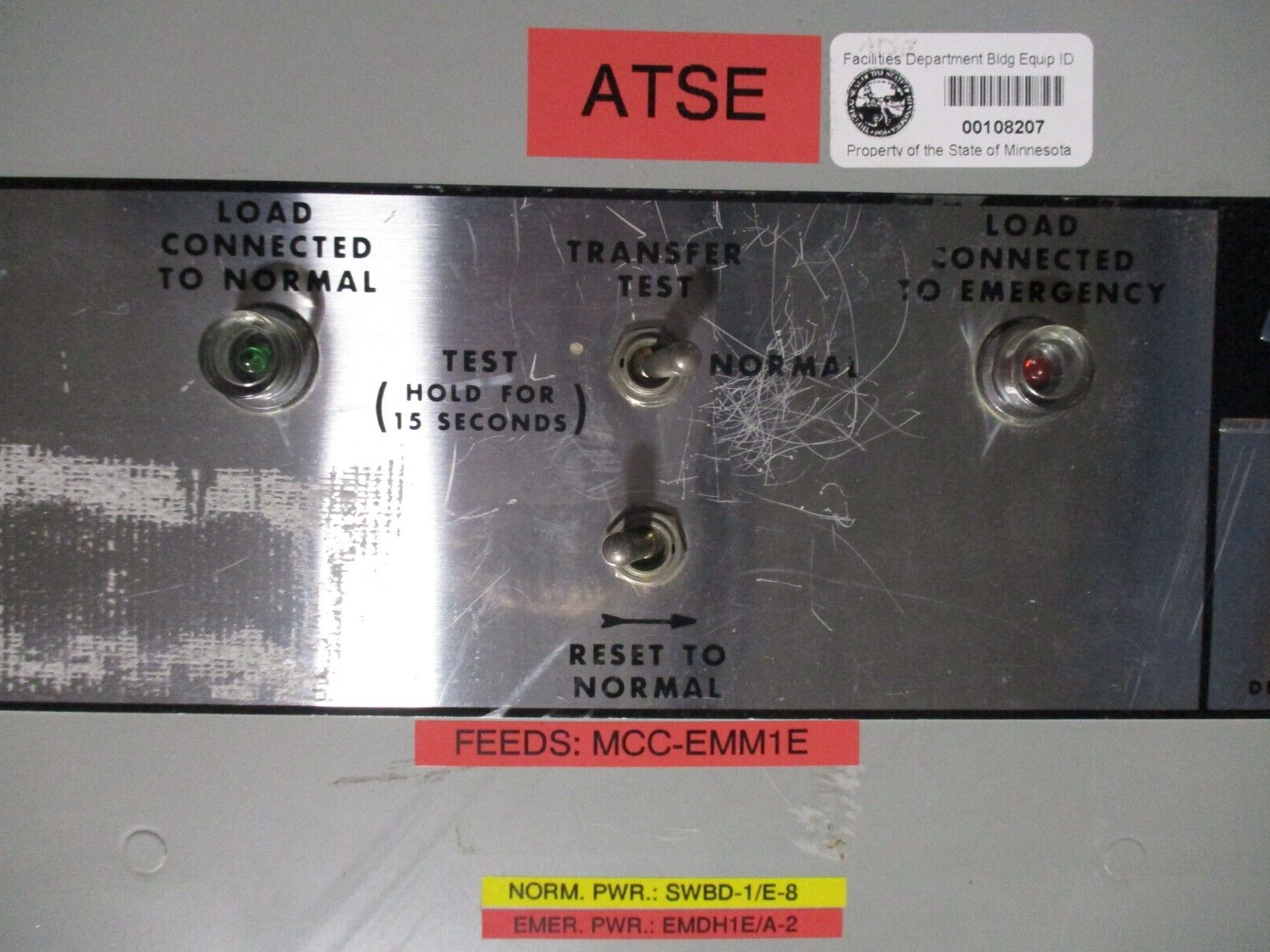 ASCO 940 Series Automatic Transfer Switch E940380097XC 800A 480Y/277V 60Hz 3Ph