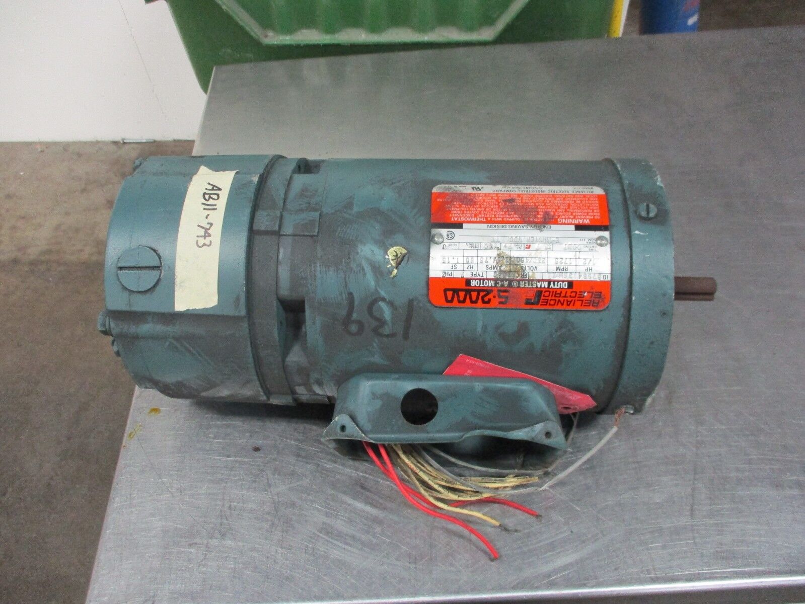 Reliance Duty Master AC Motor w/ Brake B79B4135M-XZ 1/2HP 1800RPM FR:FB56C Used